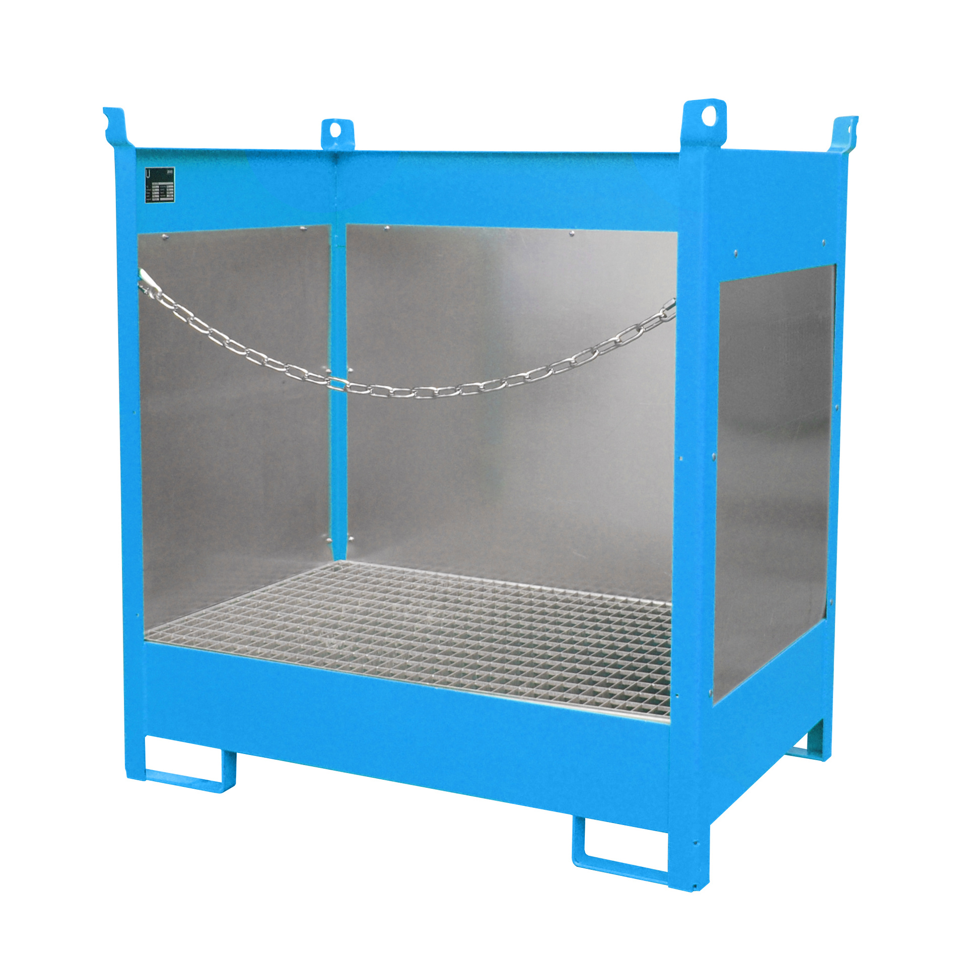1 - Fass-Stapelpaletten  Fass-Stapelpalette FSP-2 G, 210 l, lackiert, RAL 5012 Lichtblau