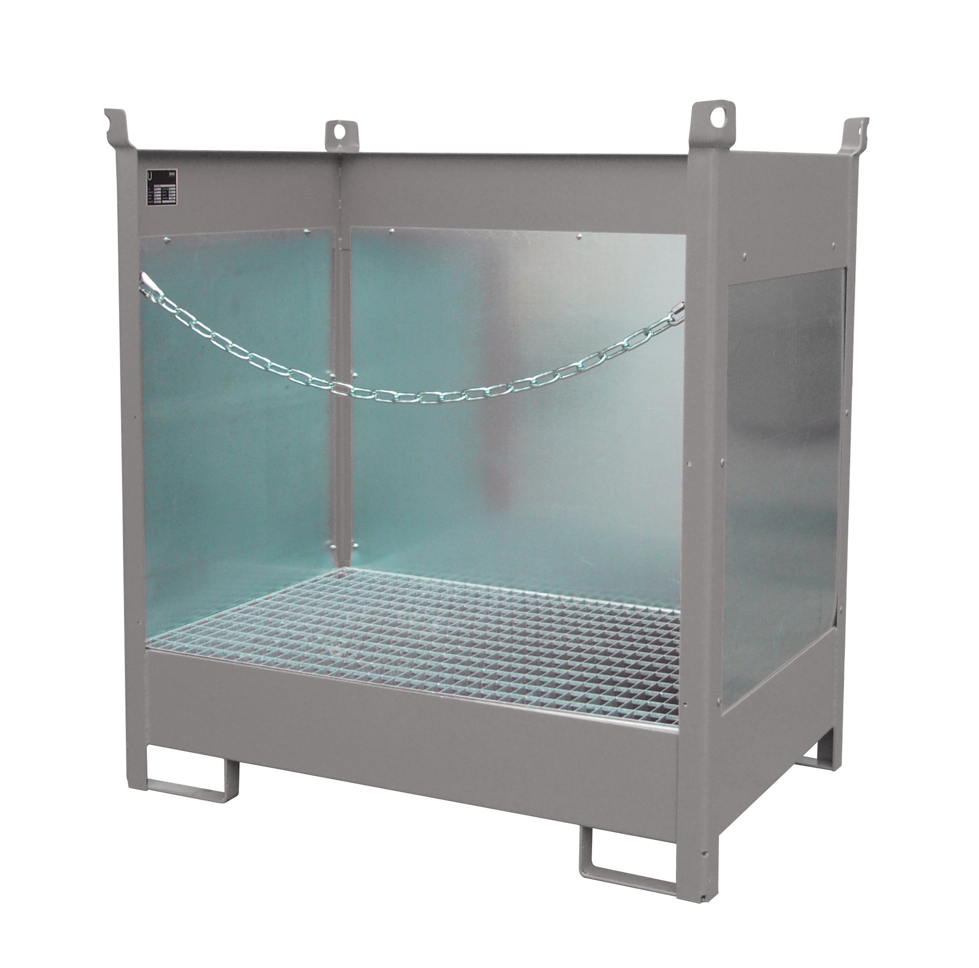 1 - Fass-Stapelpaletten  Fass-Stapelpalette FSP-2 G, 210 l, lackiert, RAL 7005 Mausgrau