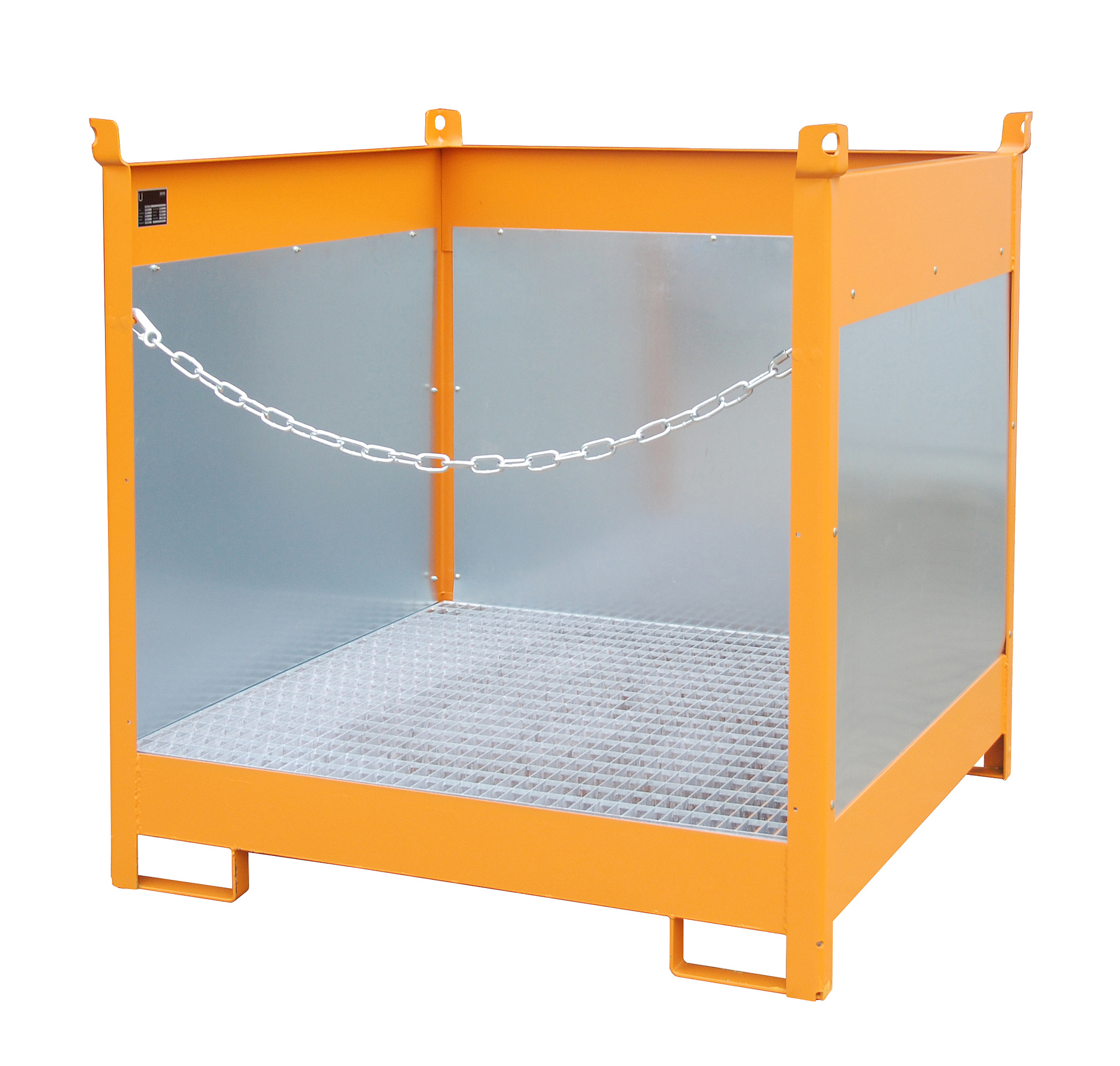 1 - Fass-Stapelpaletten  Fass-Stapelpalette FSP-4 G, 220 l, lackiert, RAL 2000 Gelborange