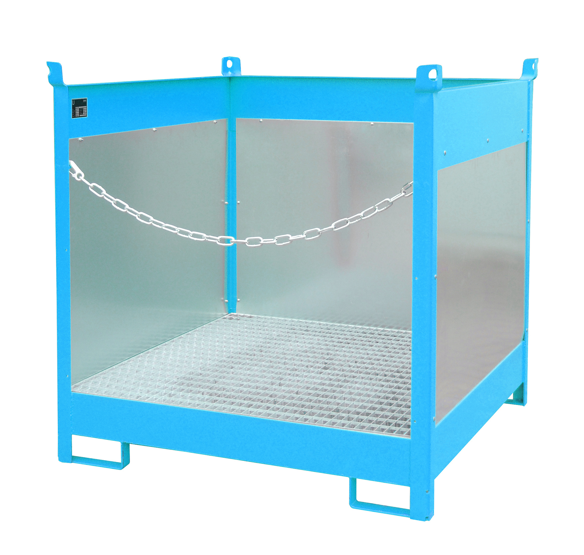 1 - Fass-Stapelpaletten Fass-Stapelpalette FSP-4 G, 220 l, lackiert, RAL 5012 Lichtblau