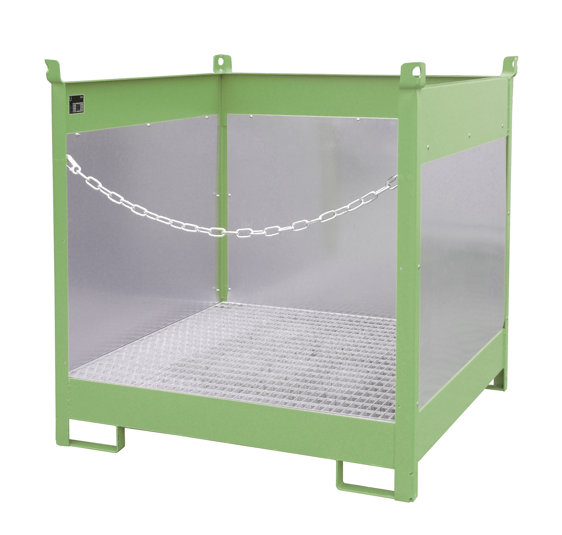 1 - Fass-Stapelpaletten Fass-Stapelpalette FSP-4 G, 220 l, lackiert, RAL 6011 Resedagrün