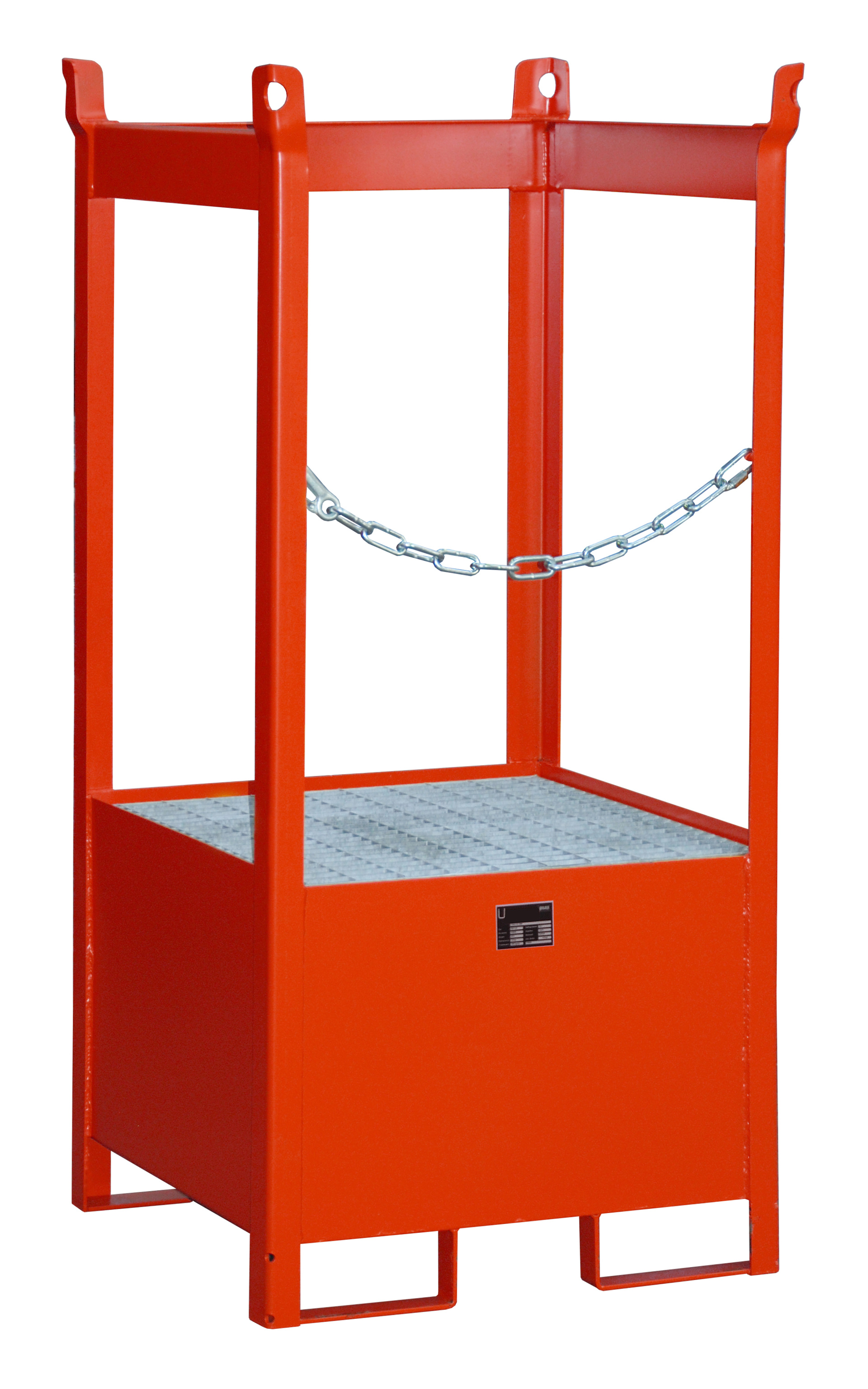 Fass-Stapelpaletten  Fass-Stapelpalette FSP-1, 210 l, lackiert, RAL 3000 Feuerrot