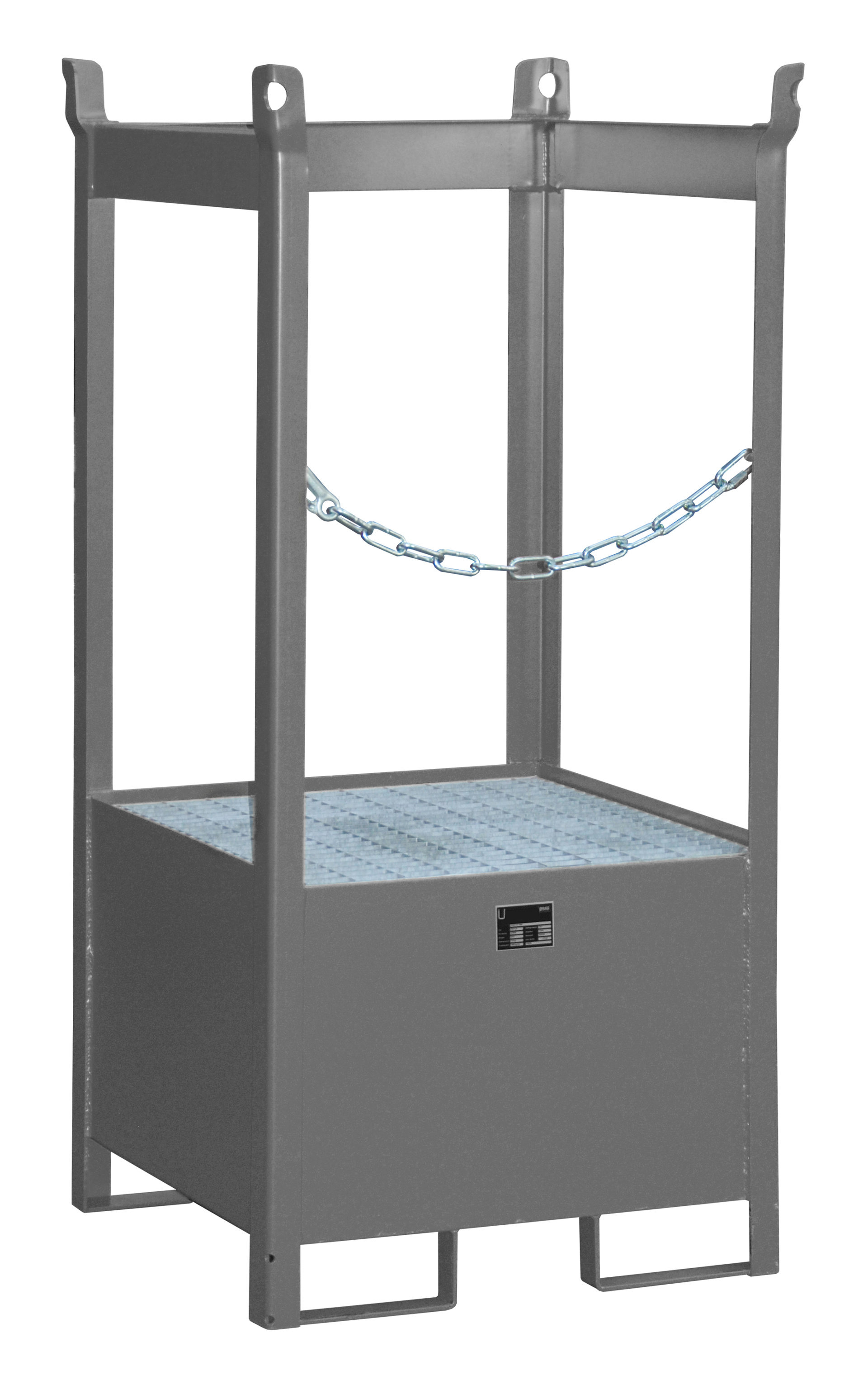 1 - Fass-Stapelpaletten Fass-Stapelpalette FSP-1, 210 l, lackiert, RAL 7005 Mausgrau