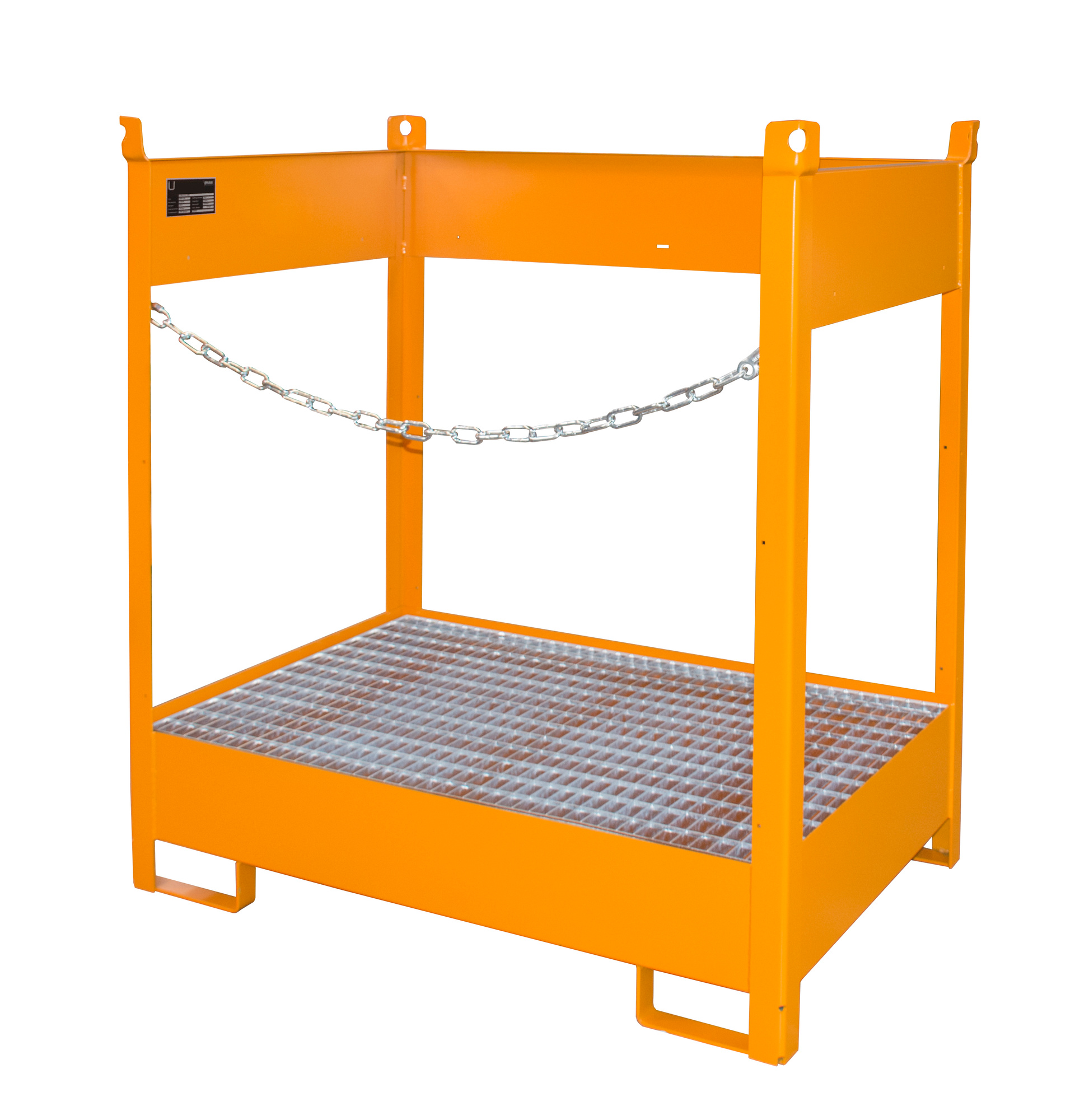 1 - Fass-Stapelpaletten Fass-Stapelpalette FSP-2, 210 l, lackiert, RAL 2000 Gelborange