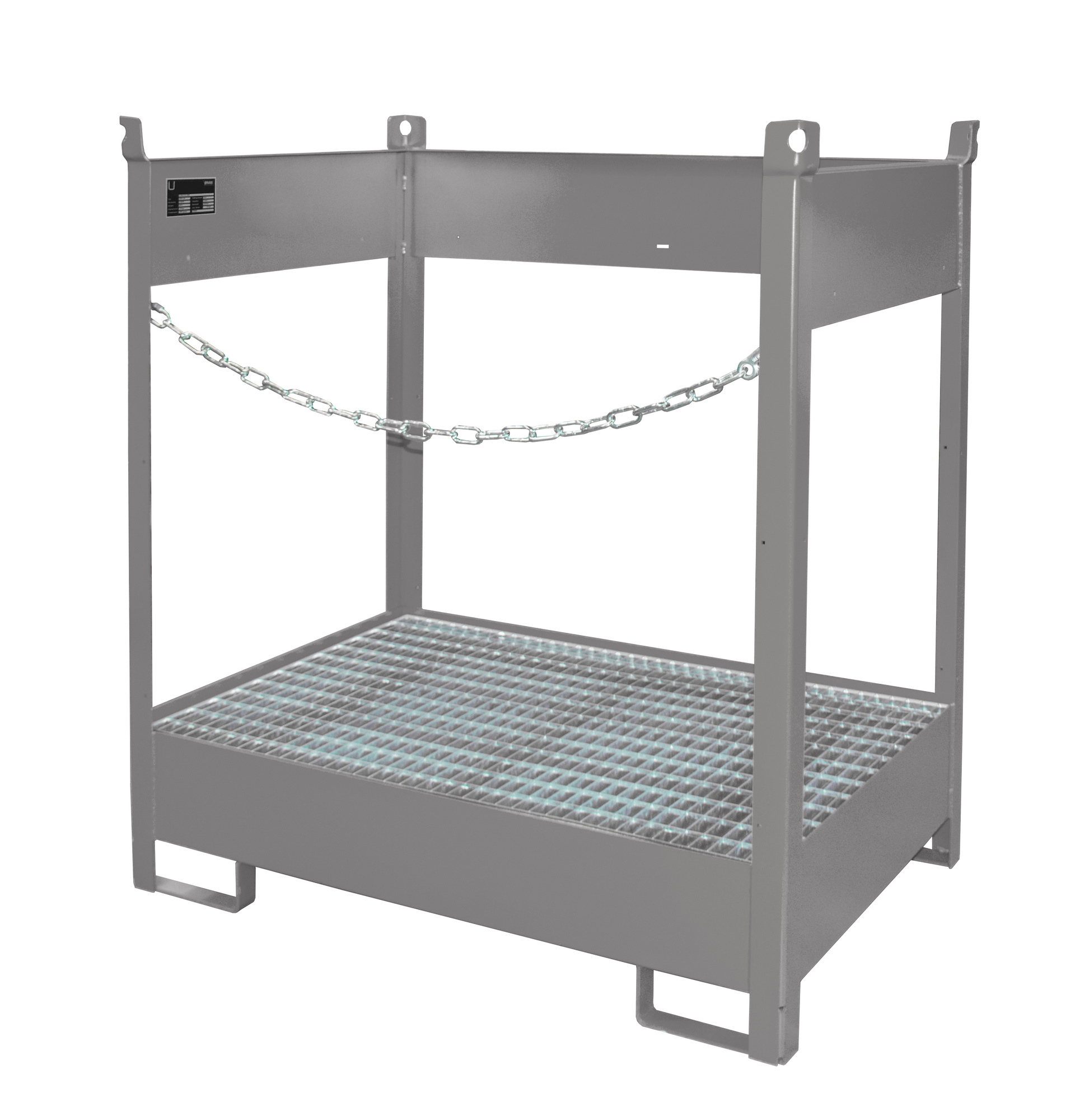 1 - Fass-Stapelpaletten Fass-Stapelpalette FSP-2, 210 l, lackiert, RAL 7005 Mausgrau