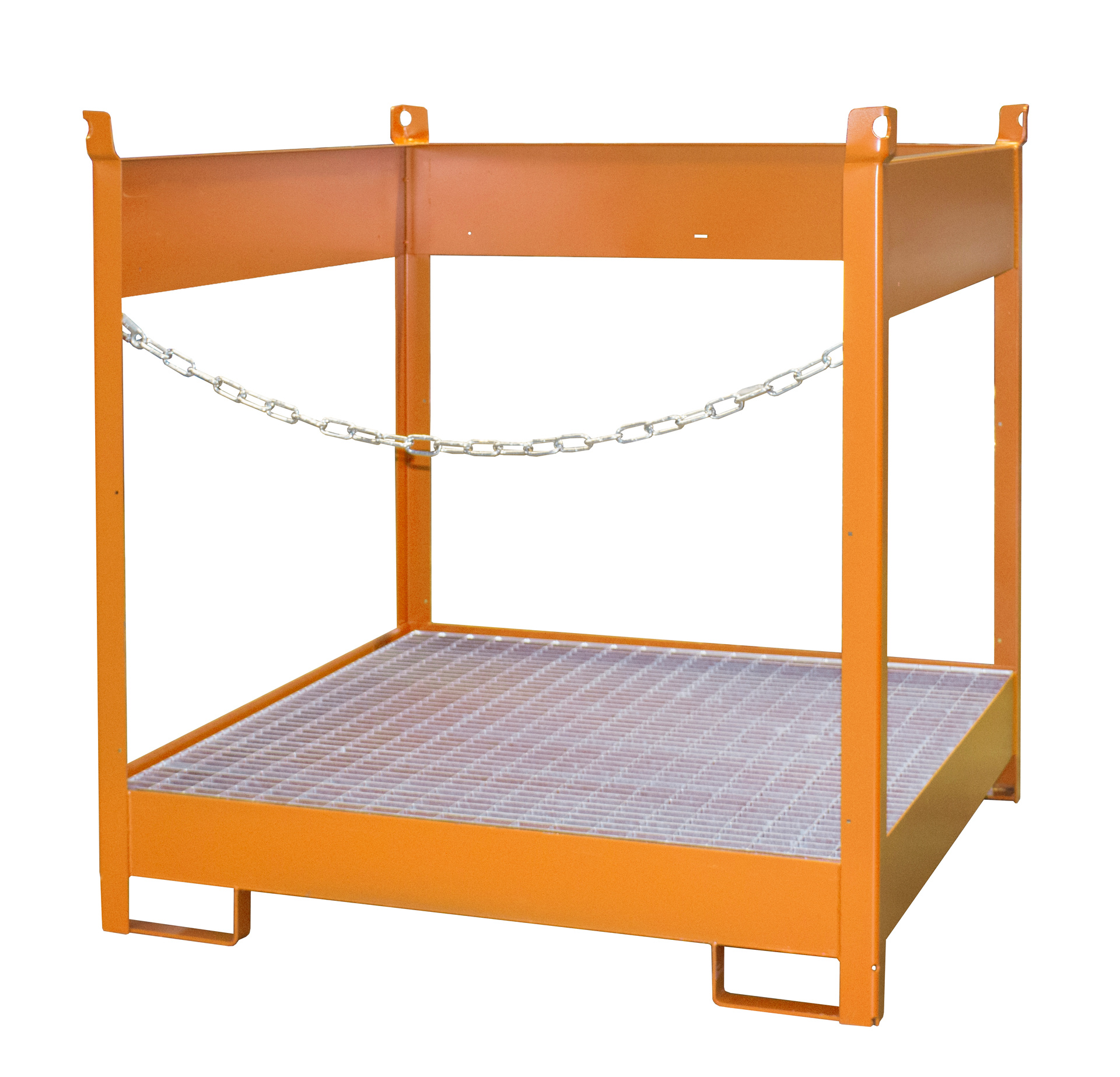 1 - Fass-Stapelpaletten  Fass-Stapelpalette FSP-4, 220 l, lackiert, RAL 2000 Gelborange