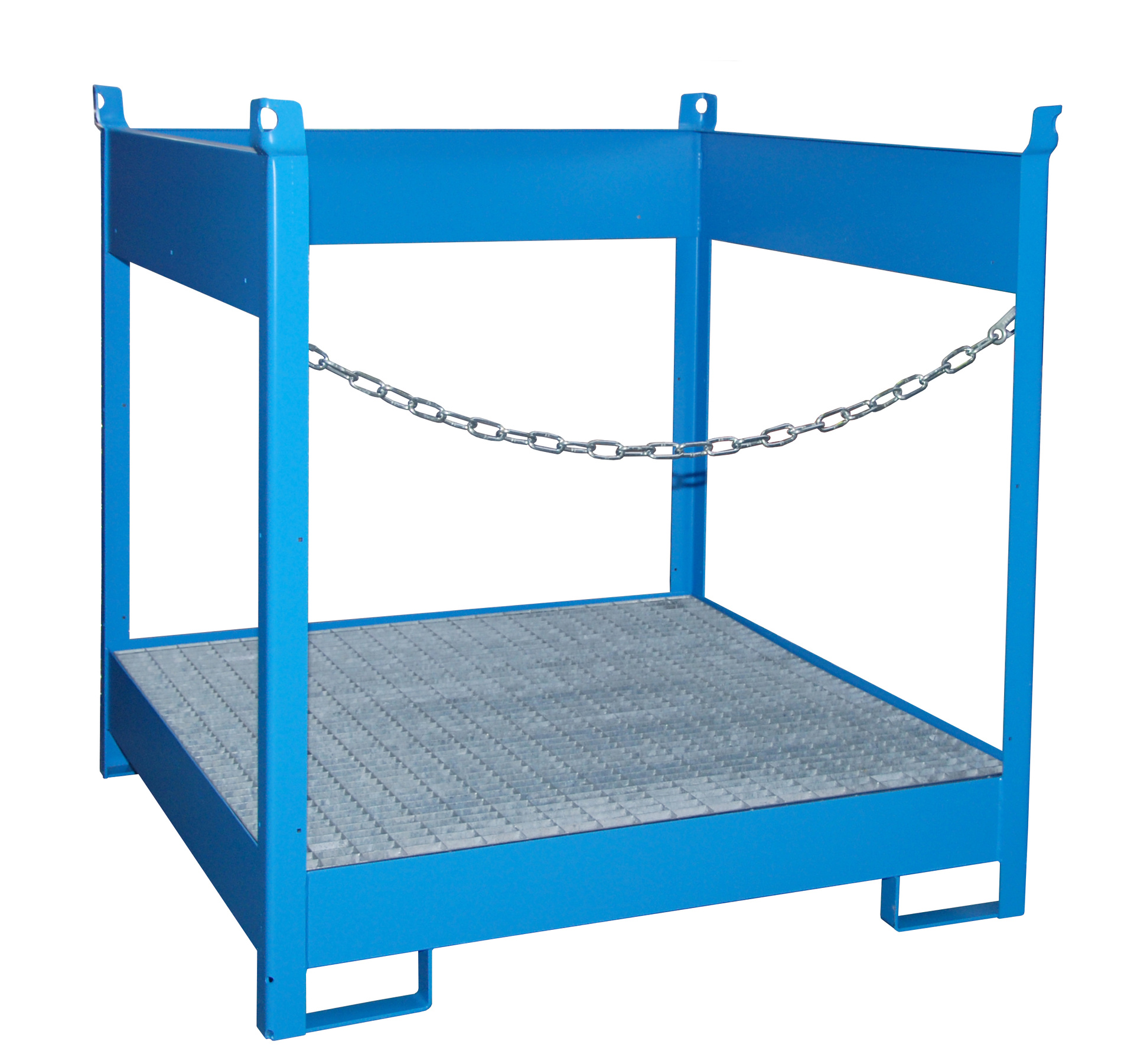 1 - Fass-Stapelpaletten Fass-Stapelpalette FSP-4, 220 l, lackiert, RAL 5012 Lichtblau