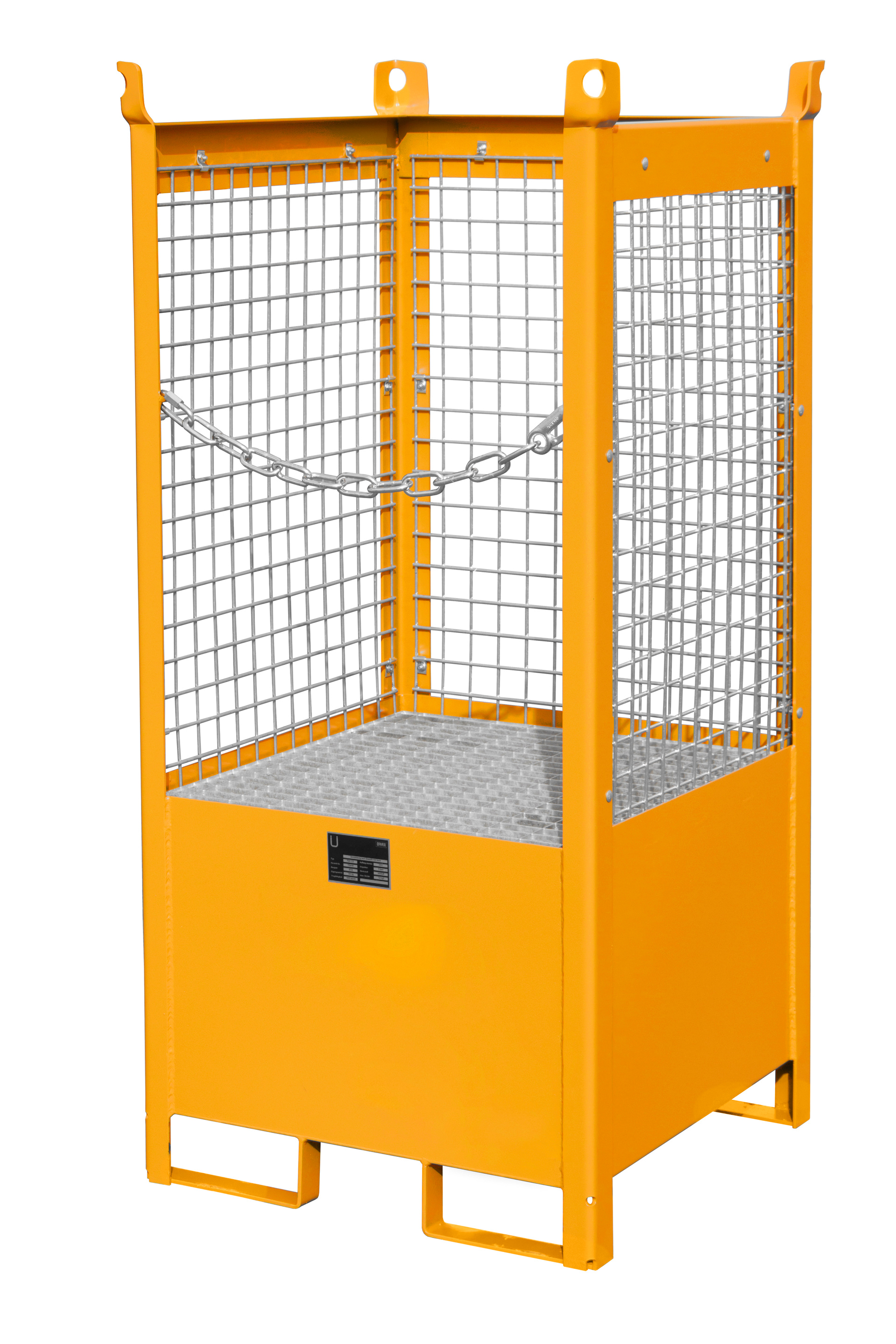 1 - Fass-Stapelpaletten  Fass-Stapelpalette FSP-1 D, 210 l, lackiert, RAL 2000 Gelborange