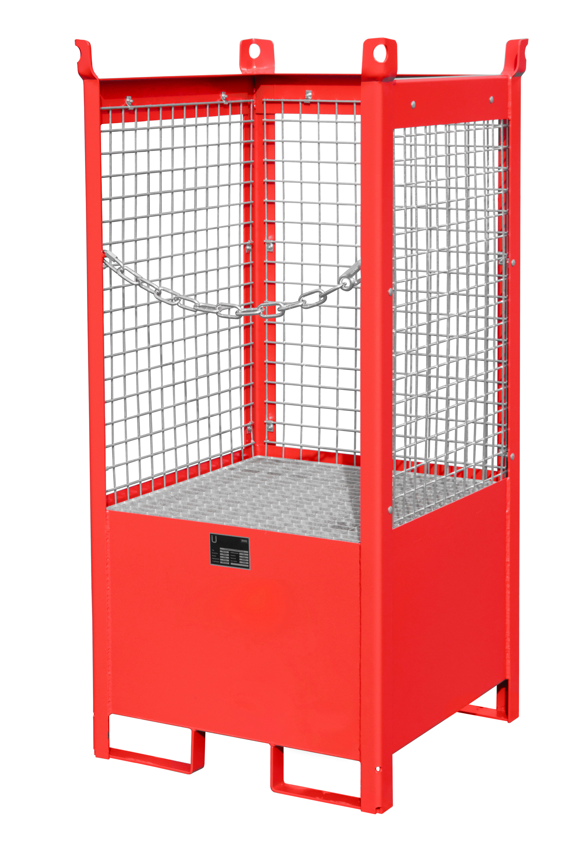 1 - Fass-Stapelpaletten Fass-Stapelpalette FSP-1 D, 210 l, lackiert, RAL 3000 Feuerrot