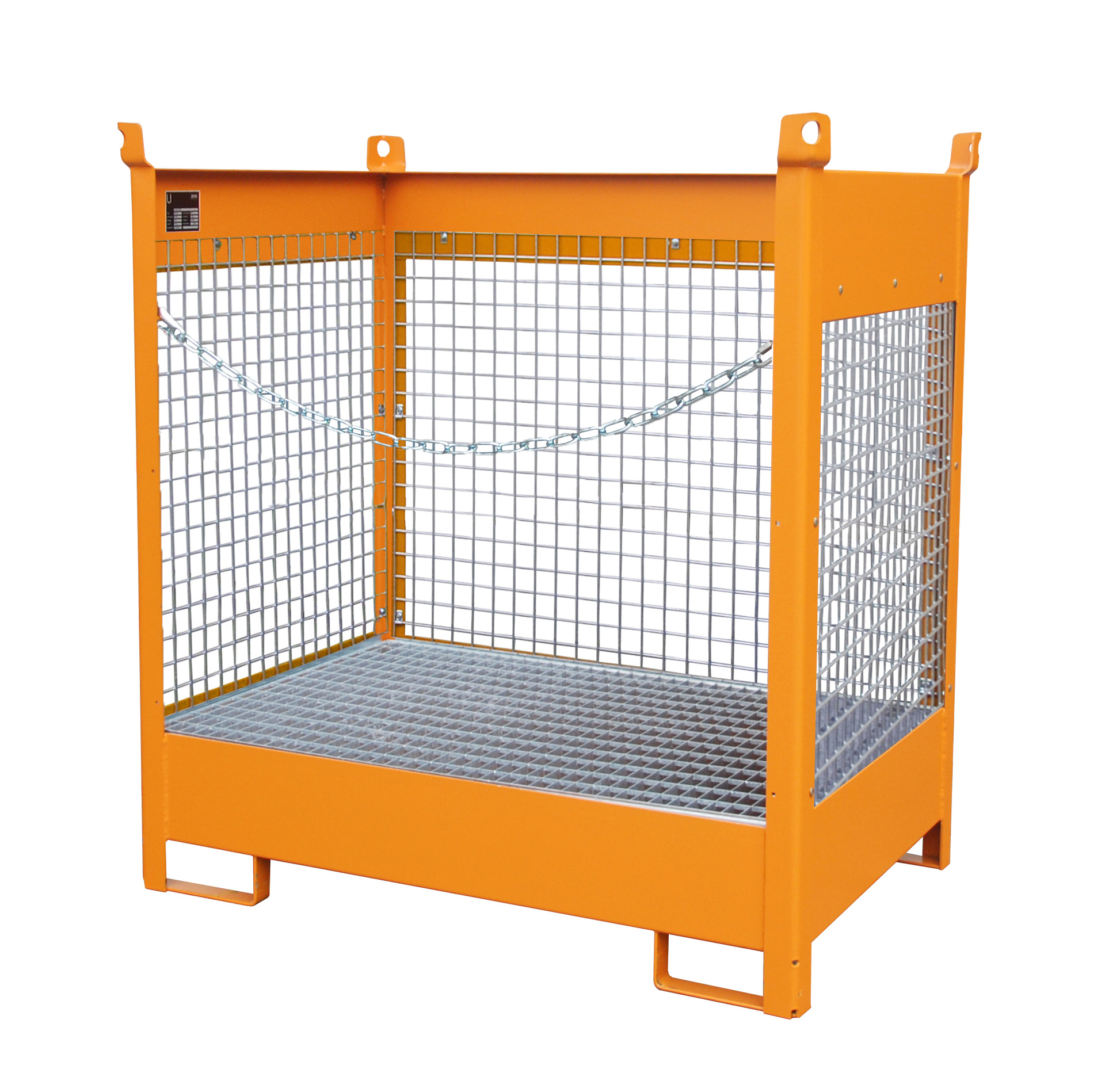 1 - Fass-Stapelpaletten  Fass-Stapelpalette FSP-2 D, 210 l, lackiert, RAL 2000 Gelborange