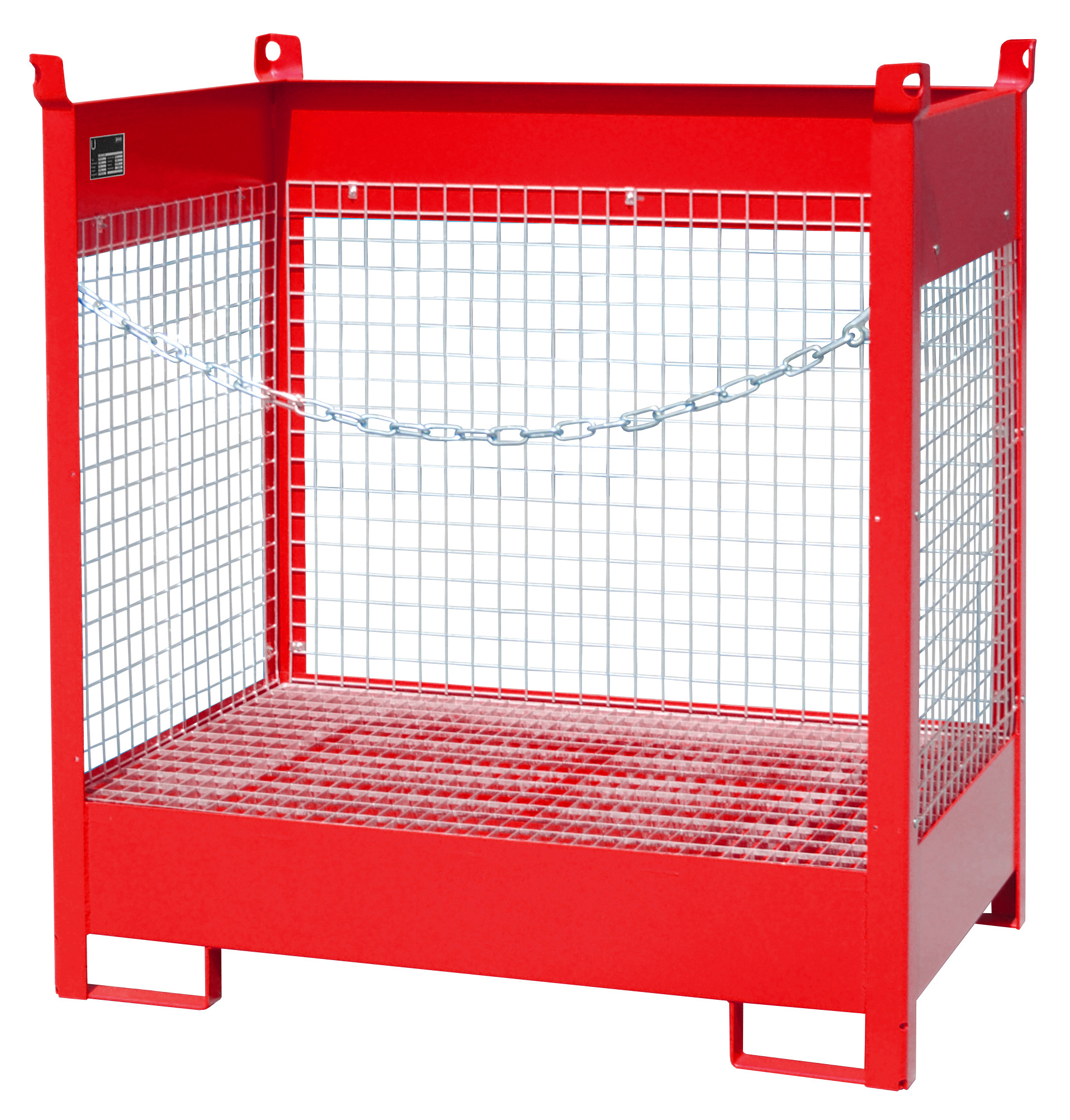 1 - Fass-Stapelpaletten Fass-Stapelpalette FSP-2 D, 210 l, lackiert, RAL 3000 Feuerrot