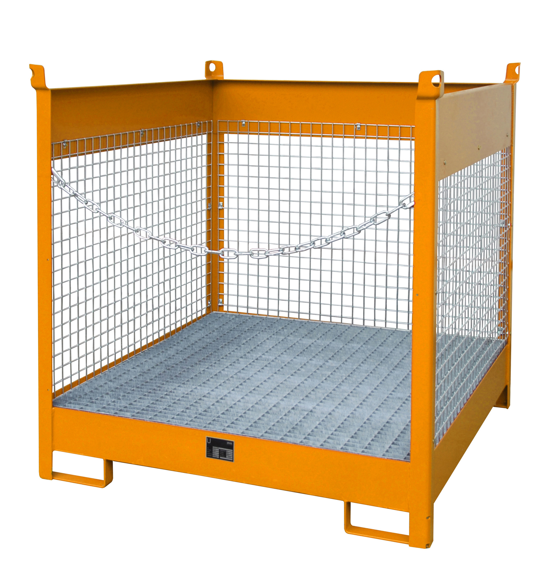 1 - Fass-Stapelpaletten Fass-Stapelpalette FSP-4 D, 220 l, lackiert, RAL 2000 Gelborange