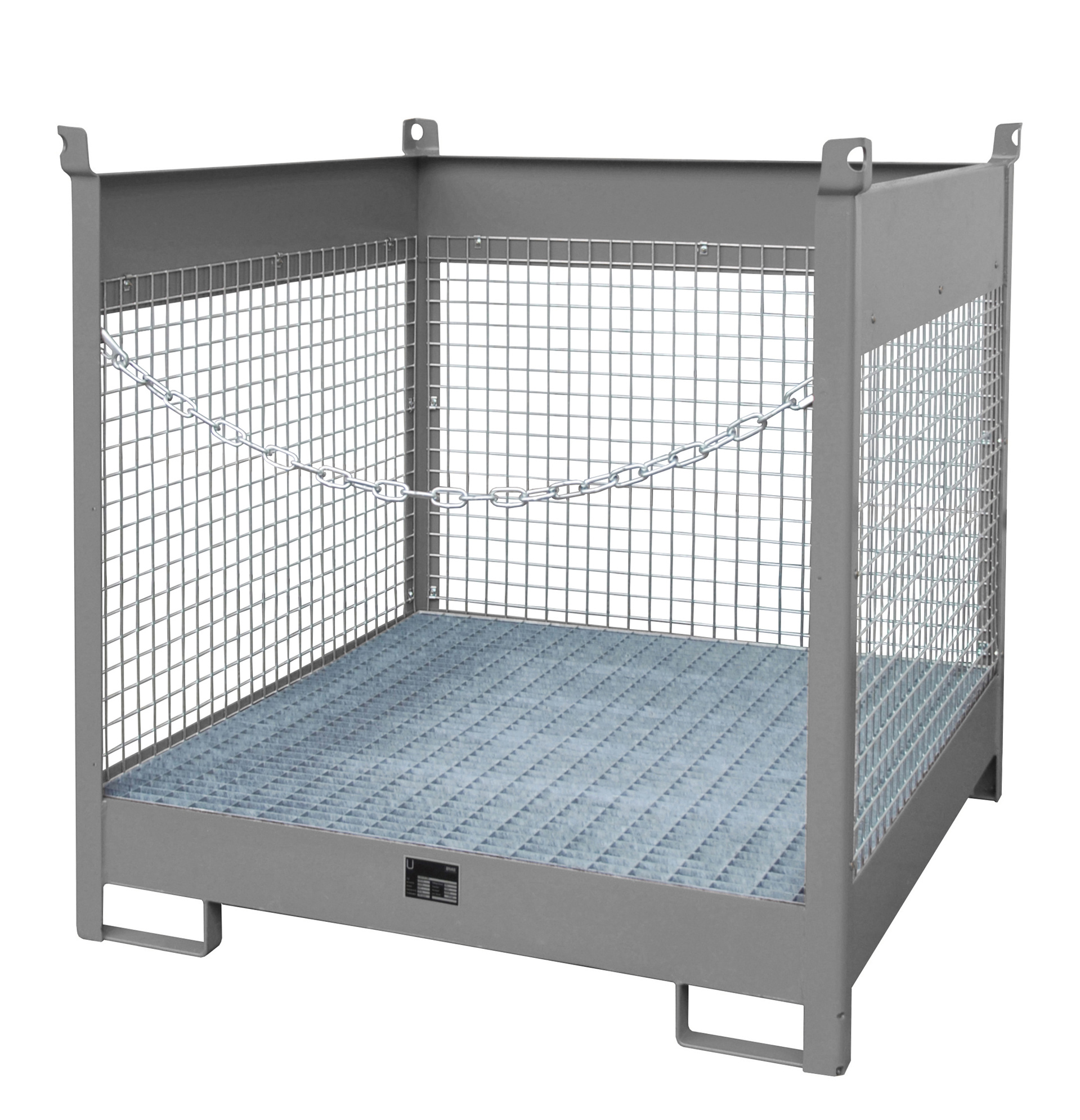 1 - Fass-Stapelpaletten Fass-Stapelpalette FSP-4 D, 220 l, lackiert, RAL 7005 Mausgrau