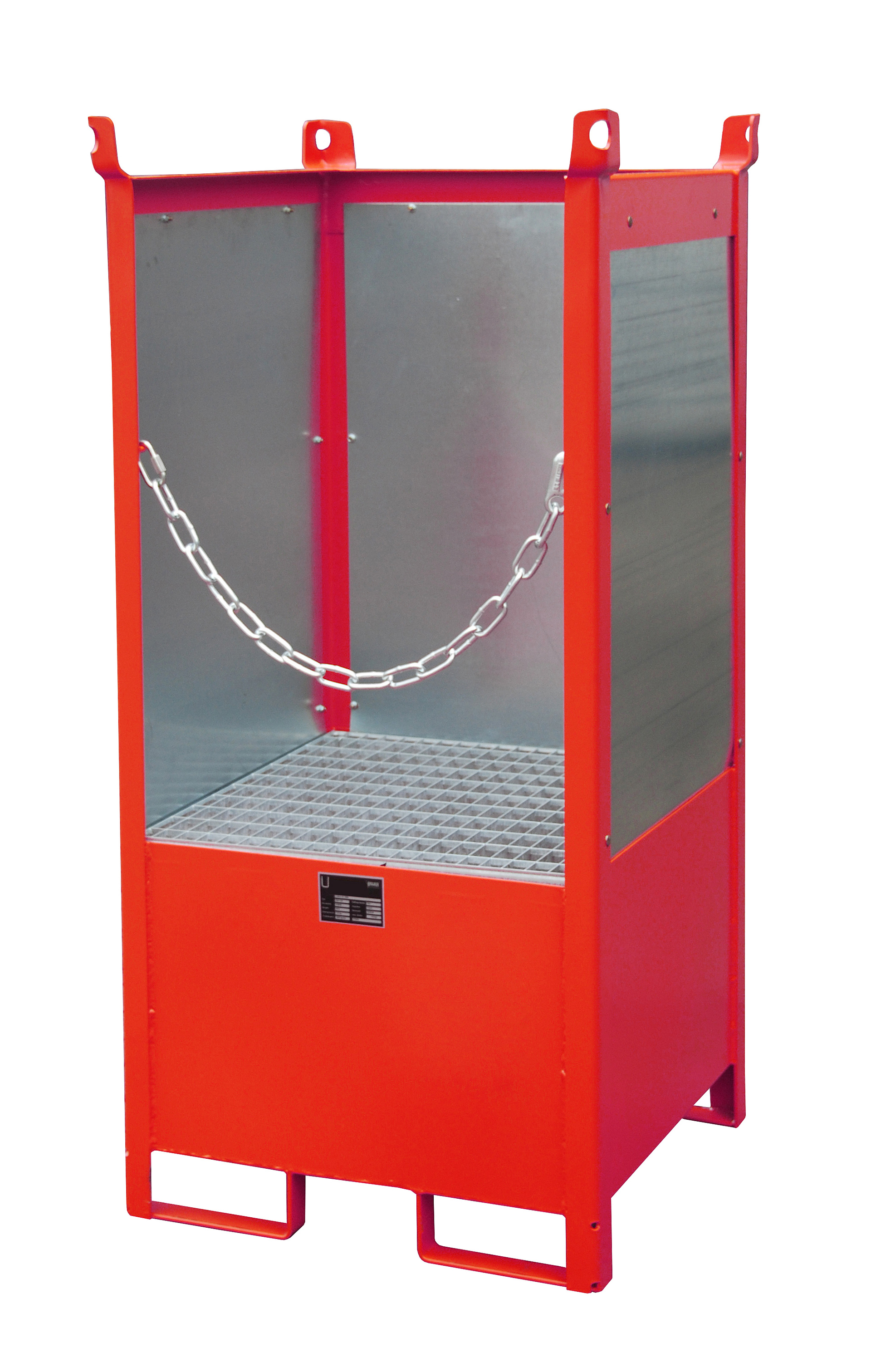 1 - Fass-Stapelpaletten  Fass-Stapelpalette FSP-1 G, 210 l, lackiert, RAL 3000 Feuerrot