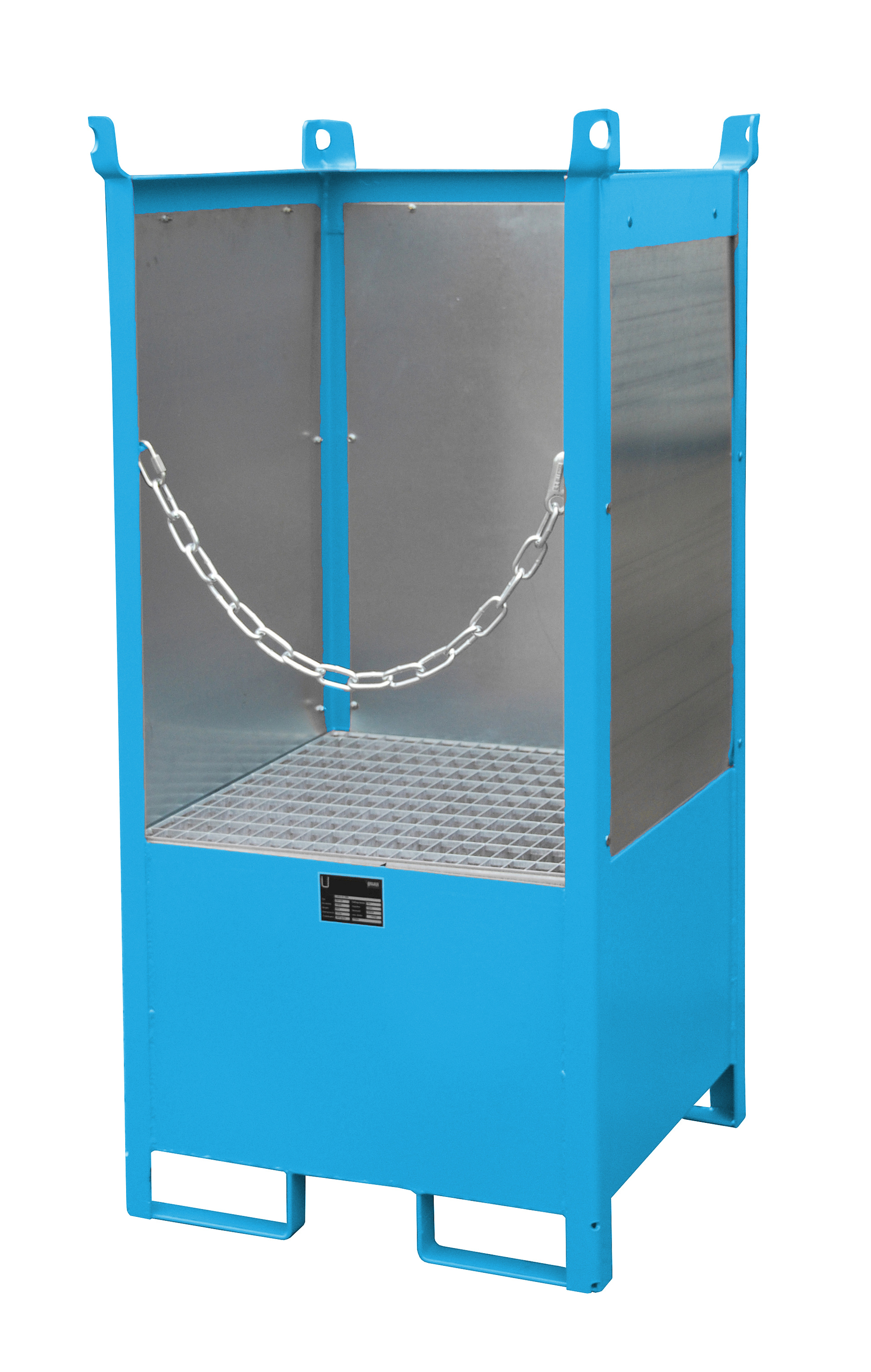 1 - Fass-Stapelpaletten Fass-Stapelpalette FSP-1 G, 210 l, lackiert, RAL 5012 Lichtblau