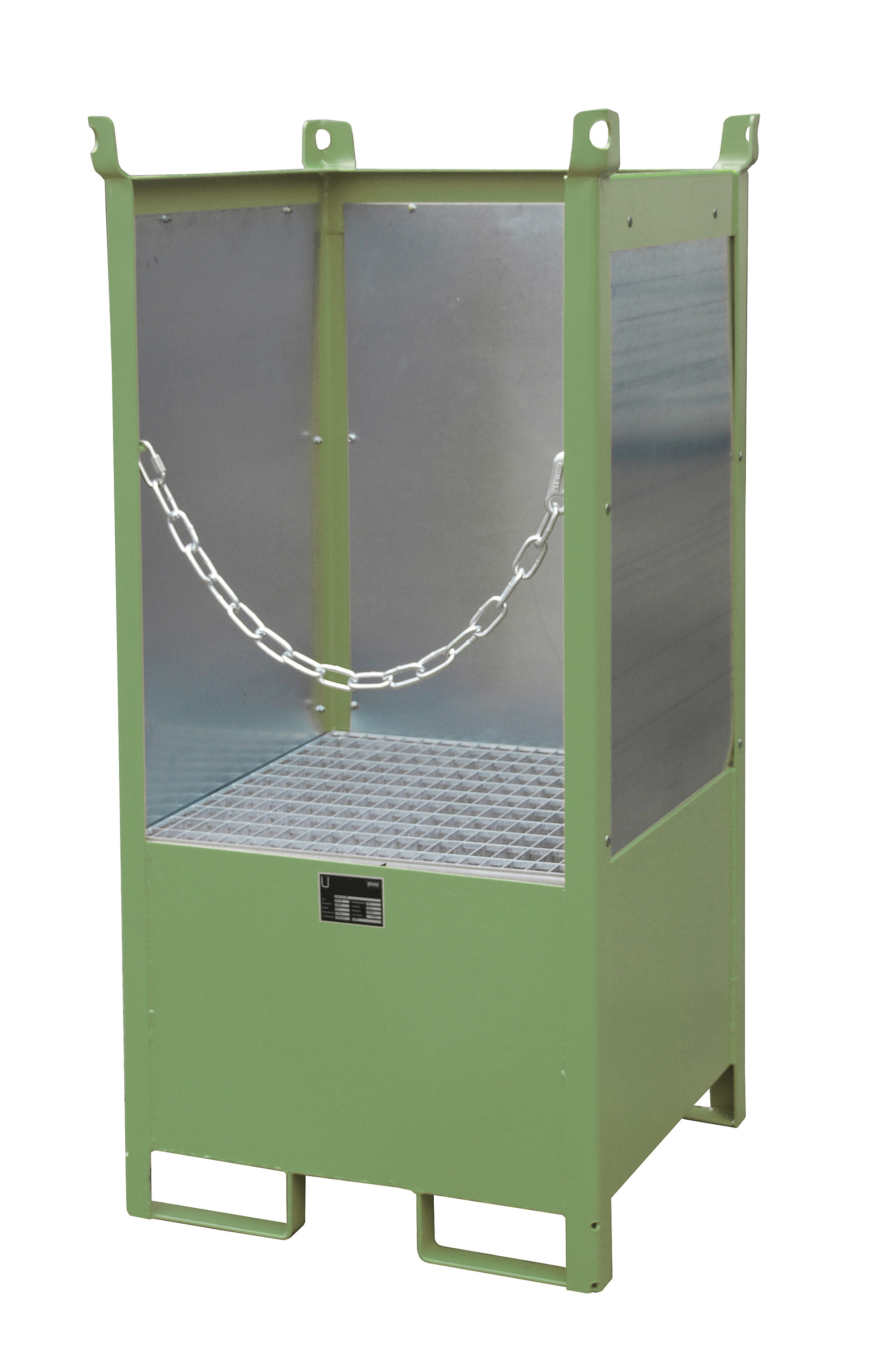 1 - Fass-Stapelpaletten  Fass-Stapelpalette FSP-1 G, 210 l, lackiert, RAL 6011 Resedagrün