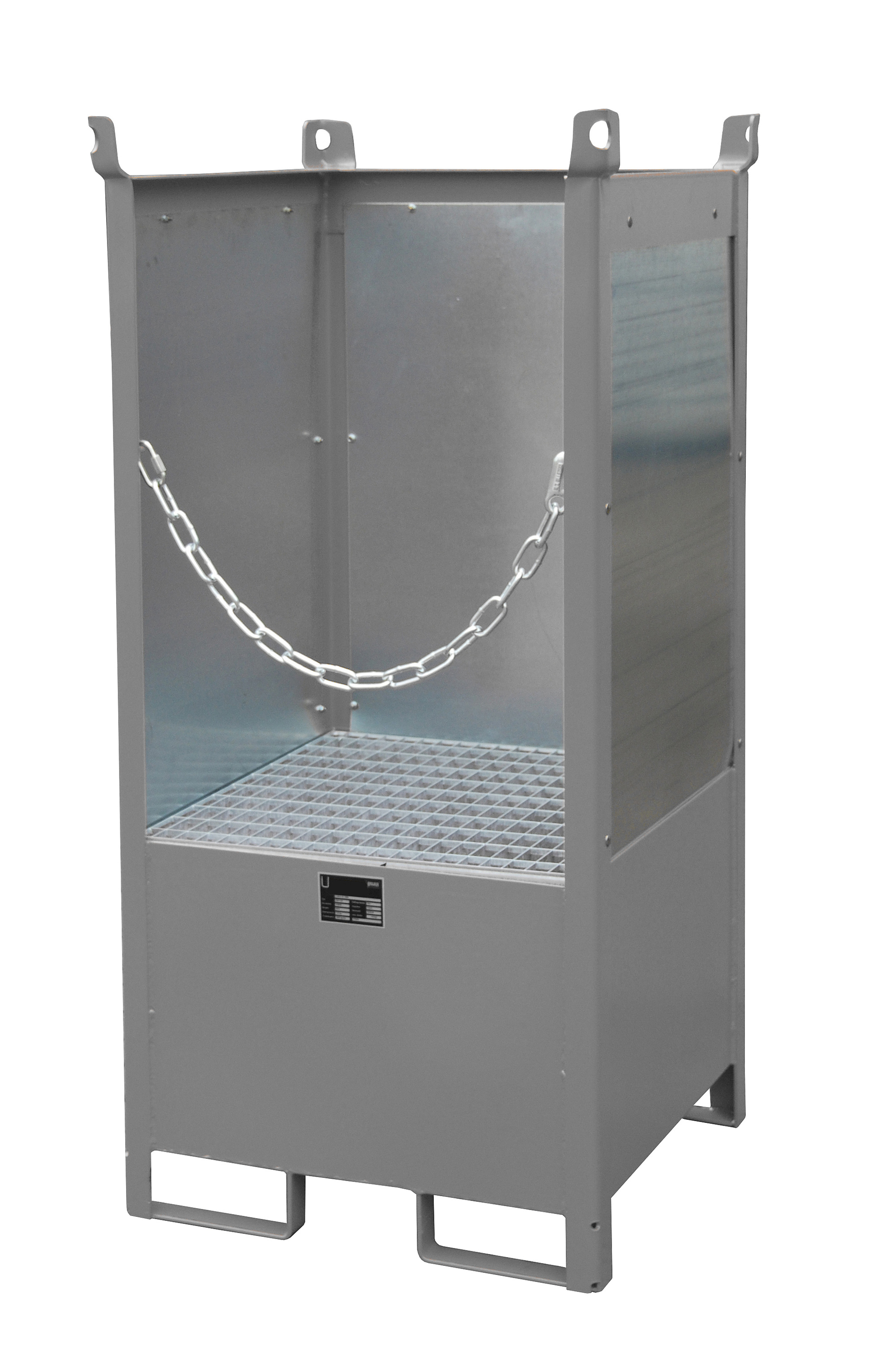 1 - Fass-Stapelpaletten  Fass-Stapelpalette FSP-1 G, 210 l, lackiert, RAL 7005 Mausgrau