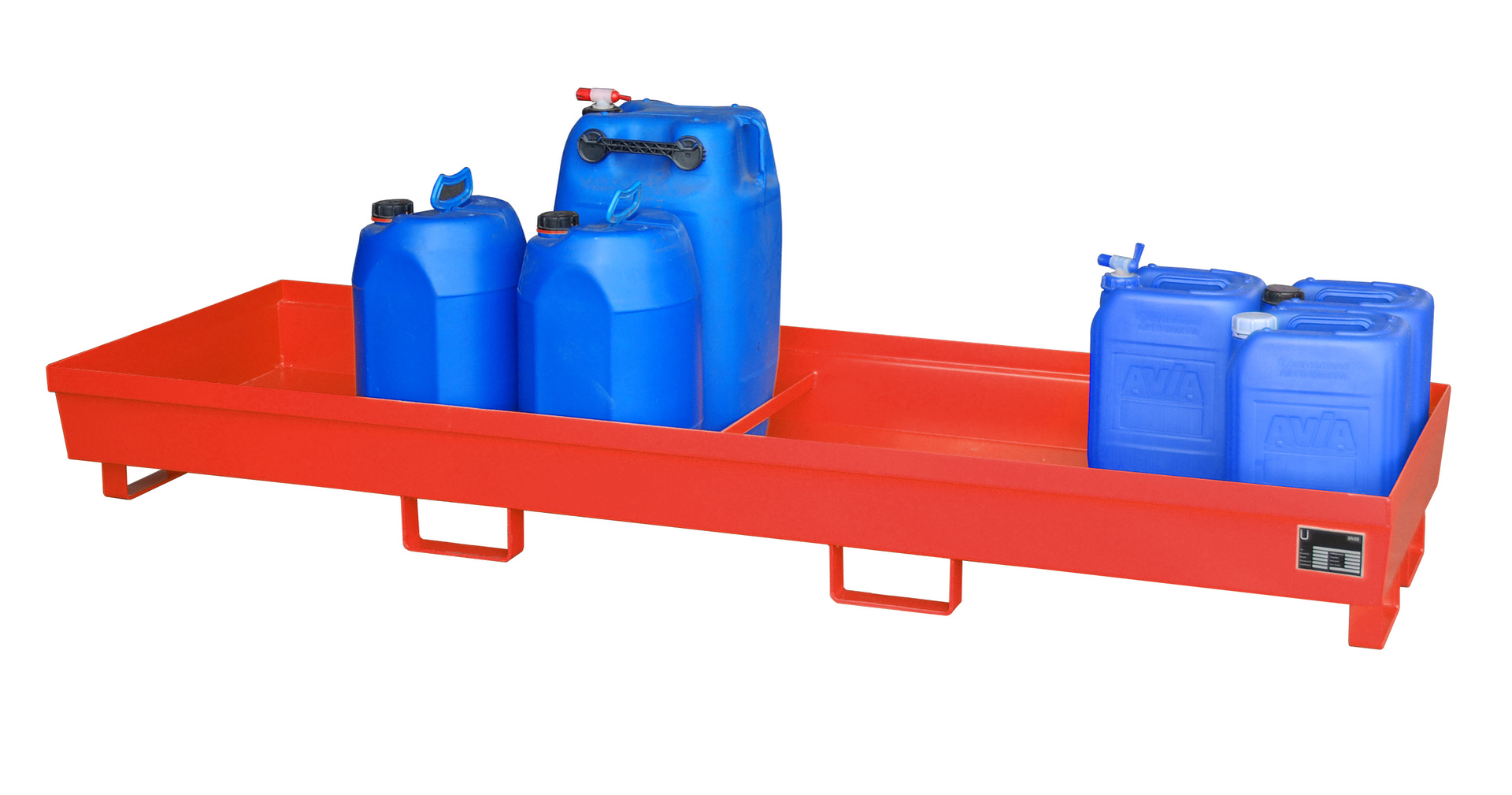 1 - Auffangwannen  Auffangwanne AO-4/B, 280 l, lackiert, RAL 3000 Feuerrot