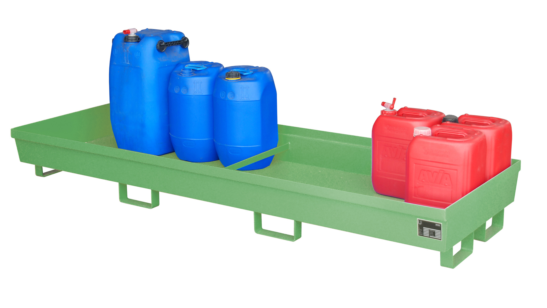 1 - Auffangwannen Auffangwanne AO-4/B, 280 l, lackiert, RAL 6011 Resedagrün