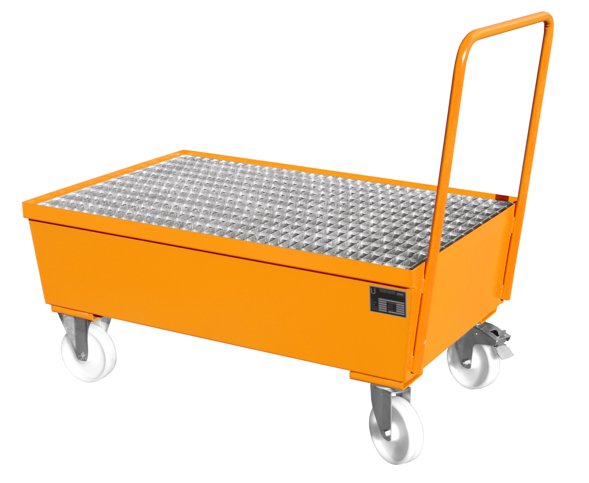 1 - Auffangwannen Fahrbare Auffangwanne AW-F 2, 225 l, lackiert, RAL 2000 Gelborange