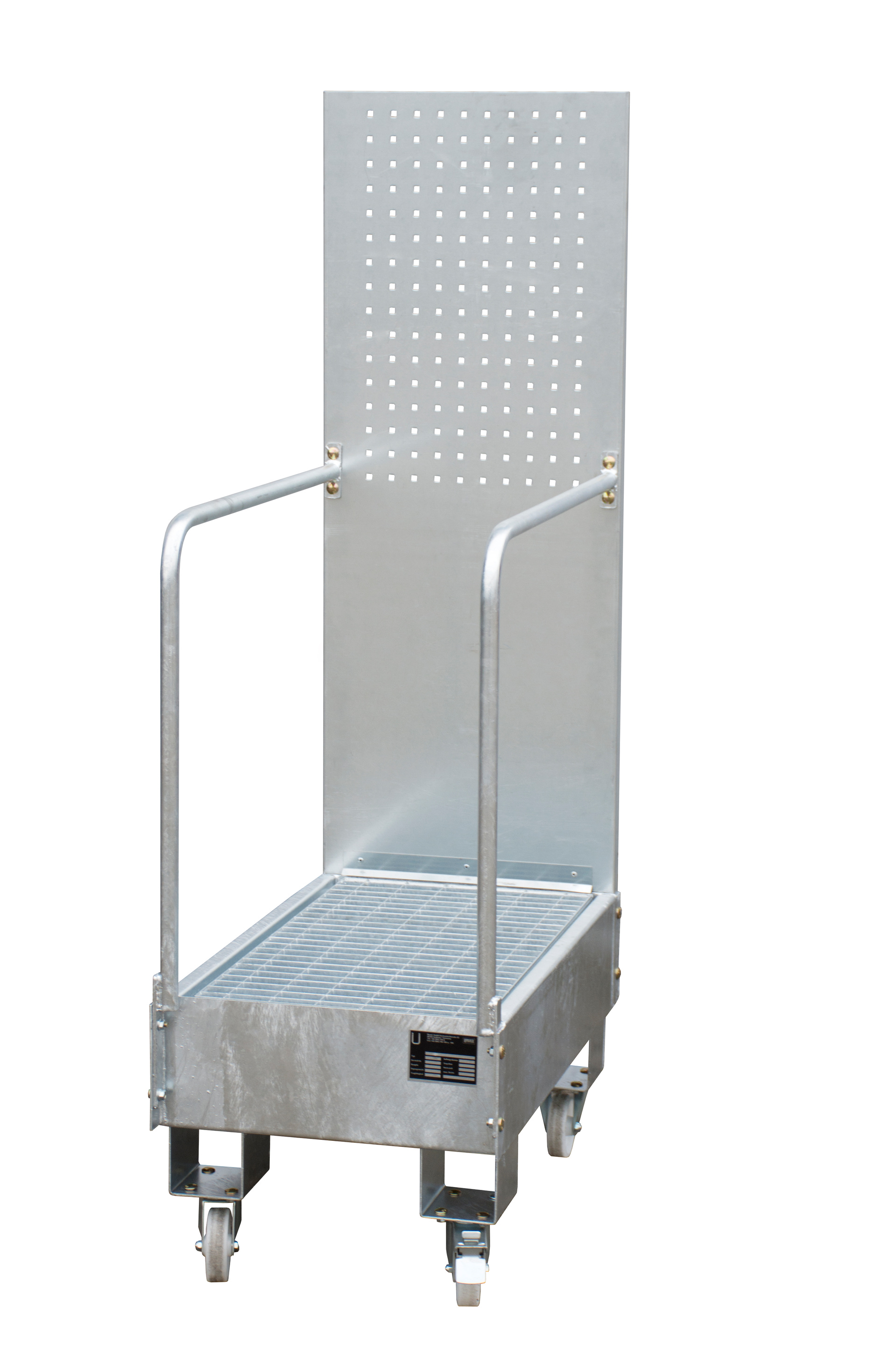 1 - Auffangwannen Fahrbare Auffangwanne mit Lochplattenwand LPW 60-3, 60 l, feuerverzinkt