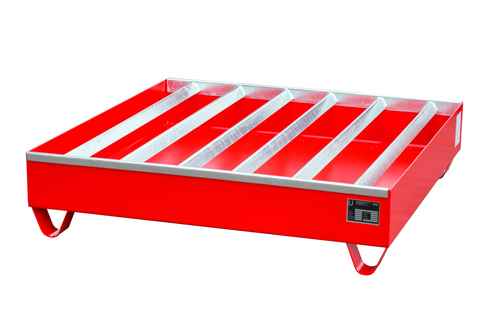 1 - Auffangwannen Profilwanne PW 200-4, 230 l, lackiert, RAL 3000 Feuerrot