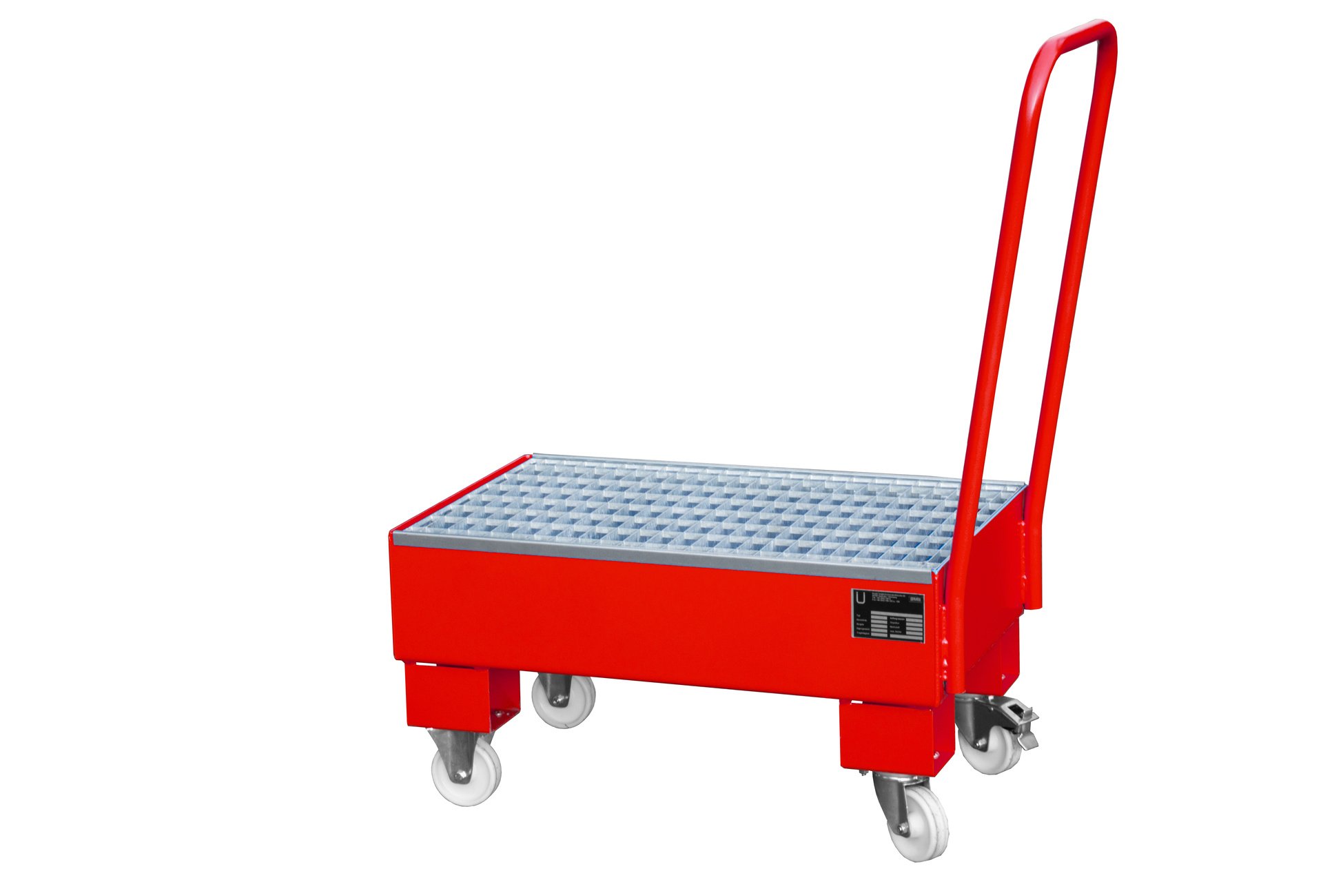 1 - Auffangwannen  Fahrbare Auffangwanne AW 60-1 SR, 61 l, lackiert, RAL 3000 Feuerrot
