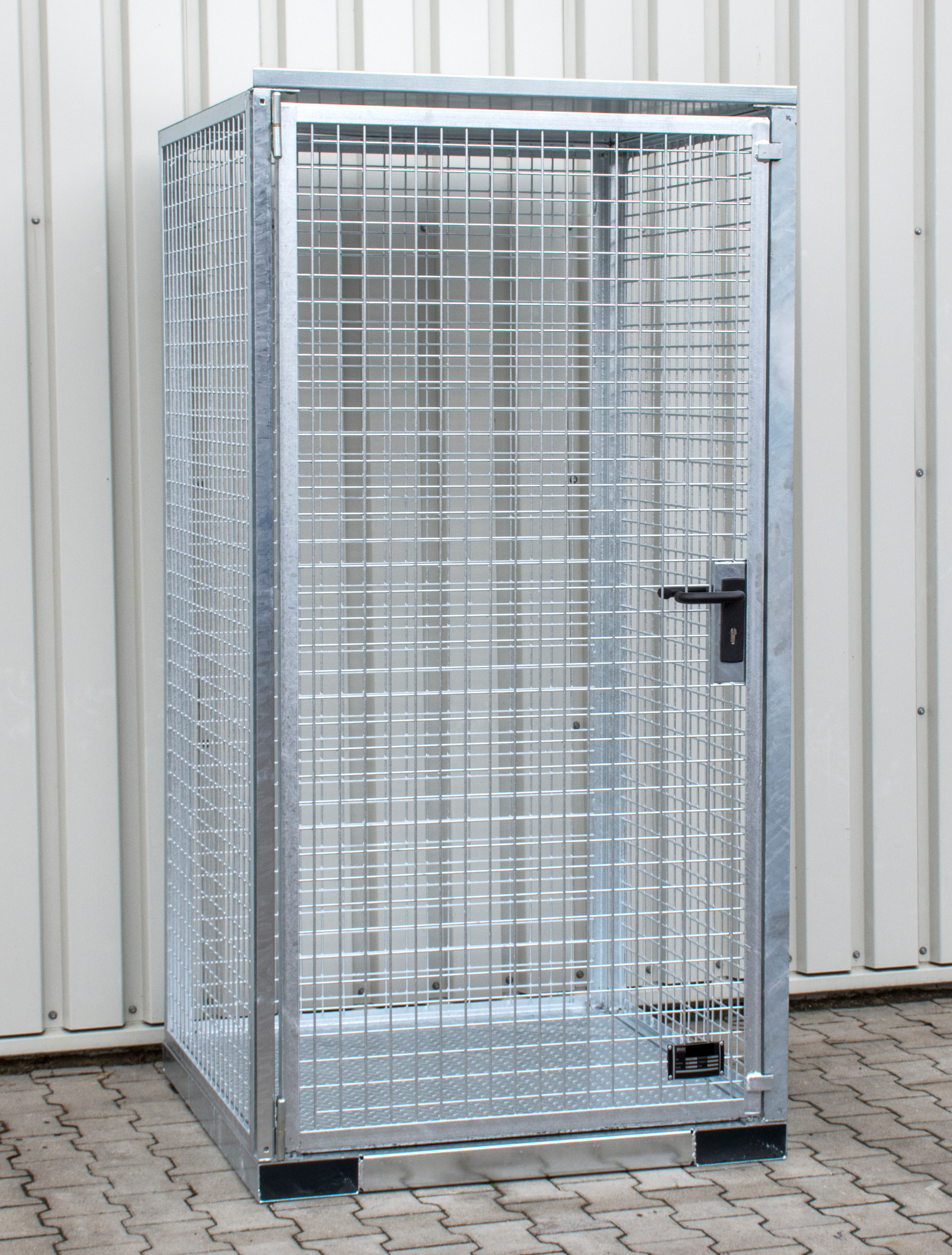 Gasflaschen-Lagerung Gasflaschen-Container GFC-E/T M0, für 16 Gasflaschen, feuerverzinkt