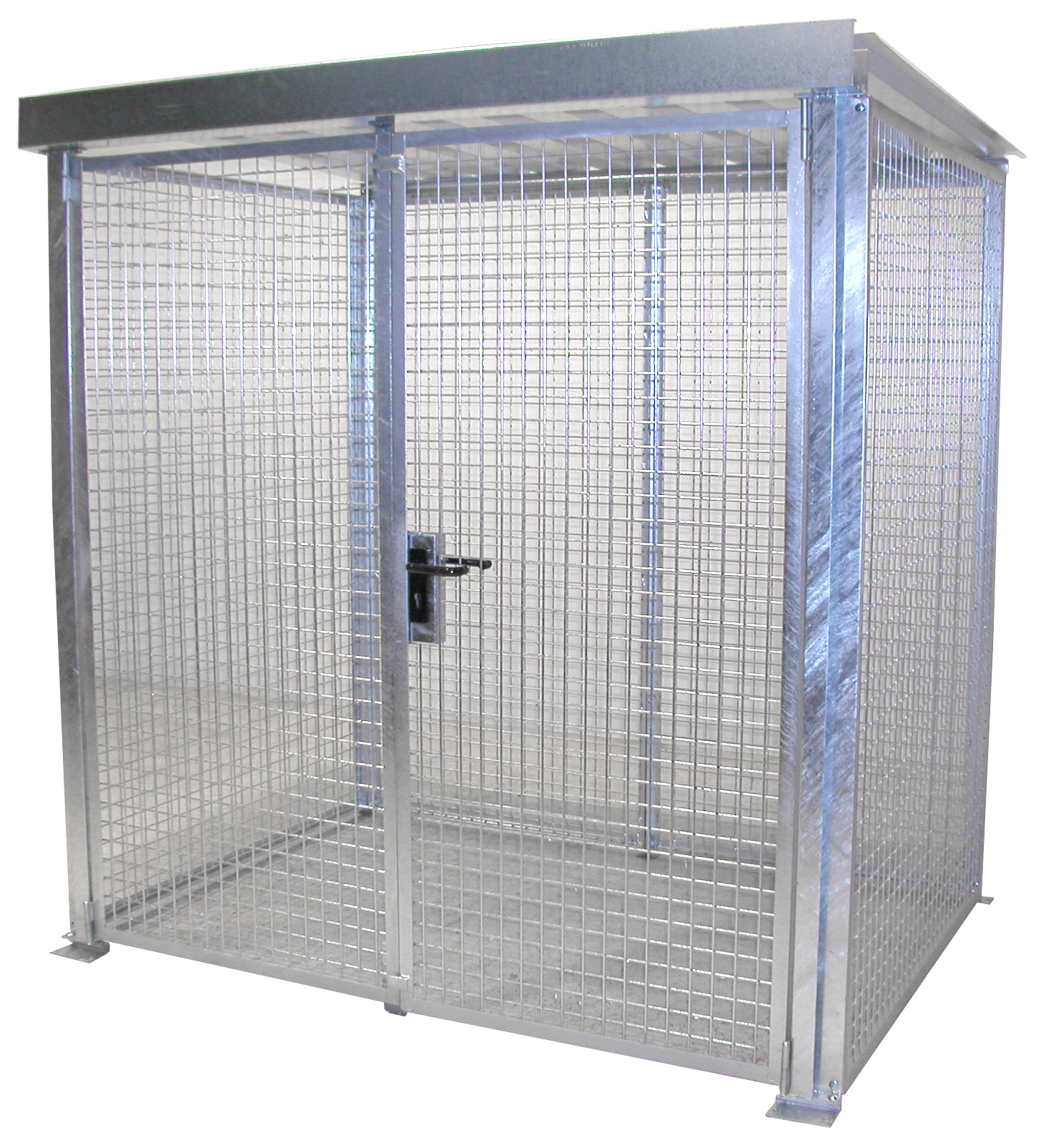 1 - Gasflaschen-Lagerung  Gasflaschen-Container GFC-M2/D-DF, für 48 Gasflaschen, feuerverzinkt