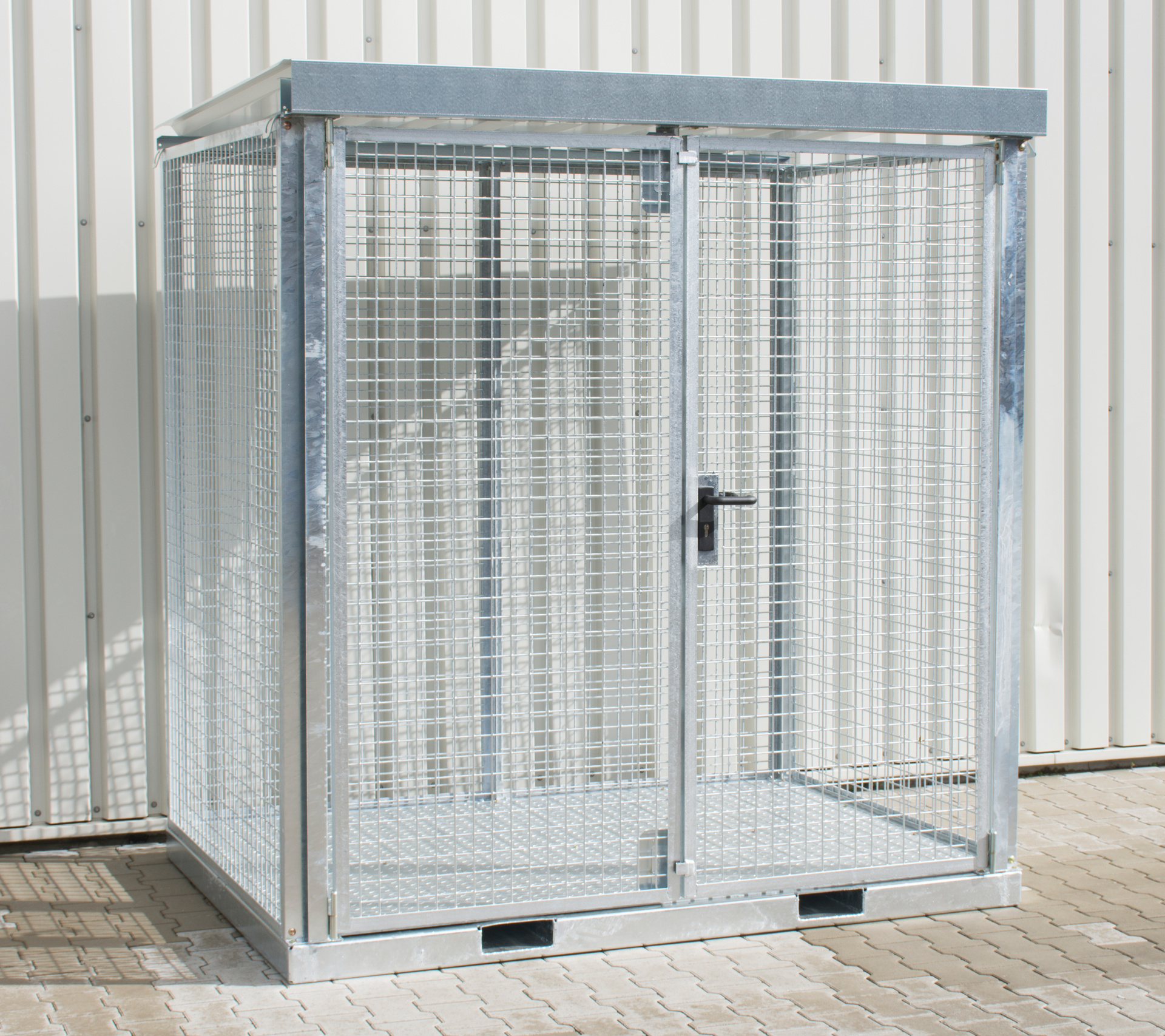 1 - Gasflaschen-Lagerung Gasflaschen-Container GFC-E/T M2, für 45 Gasflaschen, feuerverzinkt