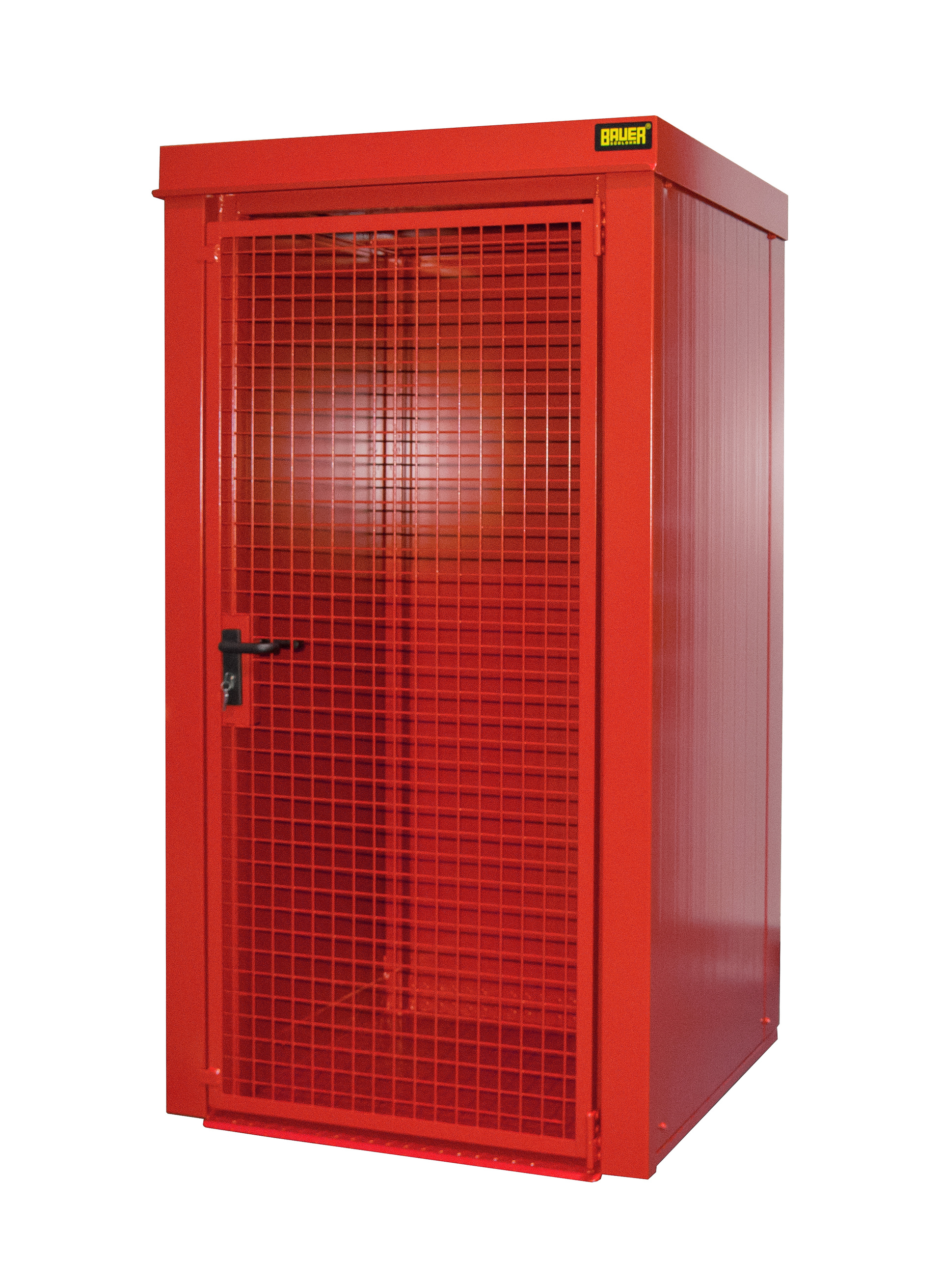 1 - Gasflaschen-Lagerung Gasflaschen-Container GFC-B M0, für 12 Gasflaschen, lackiert, RAL 3000 Feuerrot