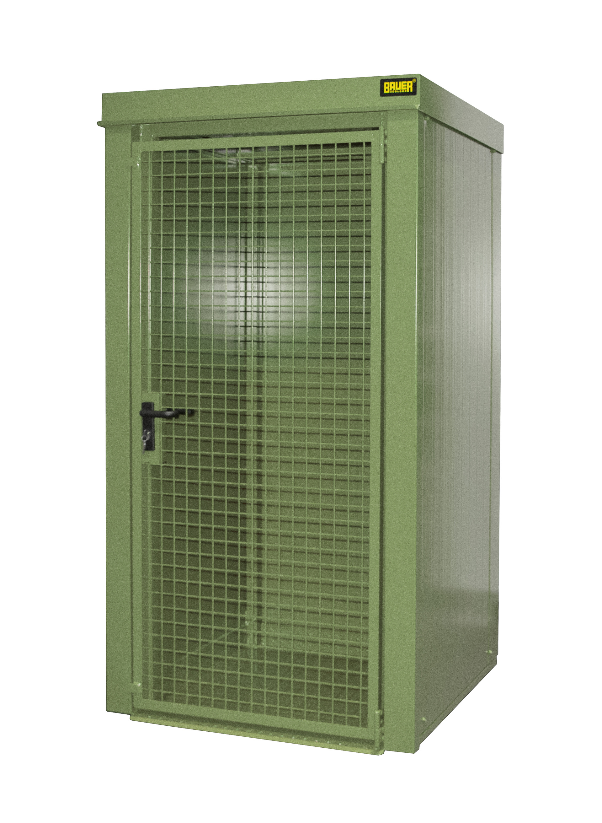 1 - Gasflaschen-Lagerung  Gasflaschen-Container GFC-B M0, für 12 Gasflaschen, lackiert, RAL 6011 Resedagrün