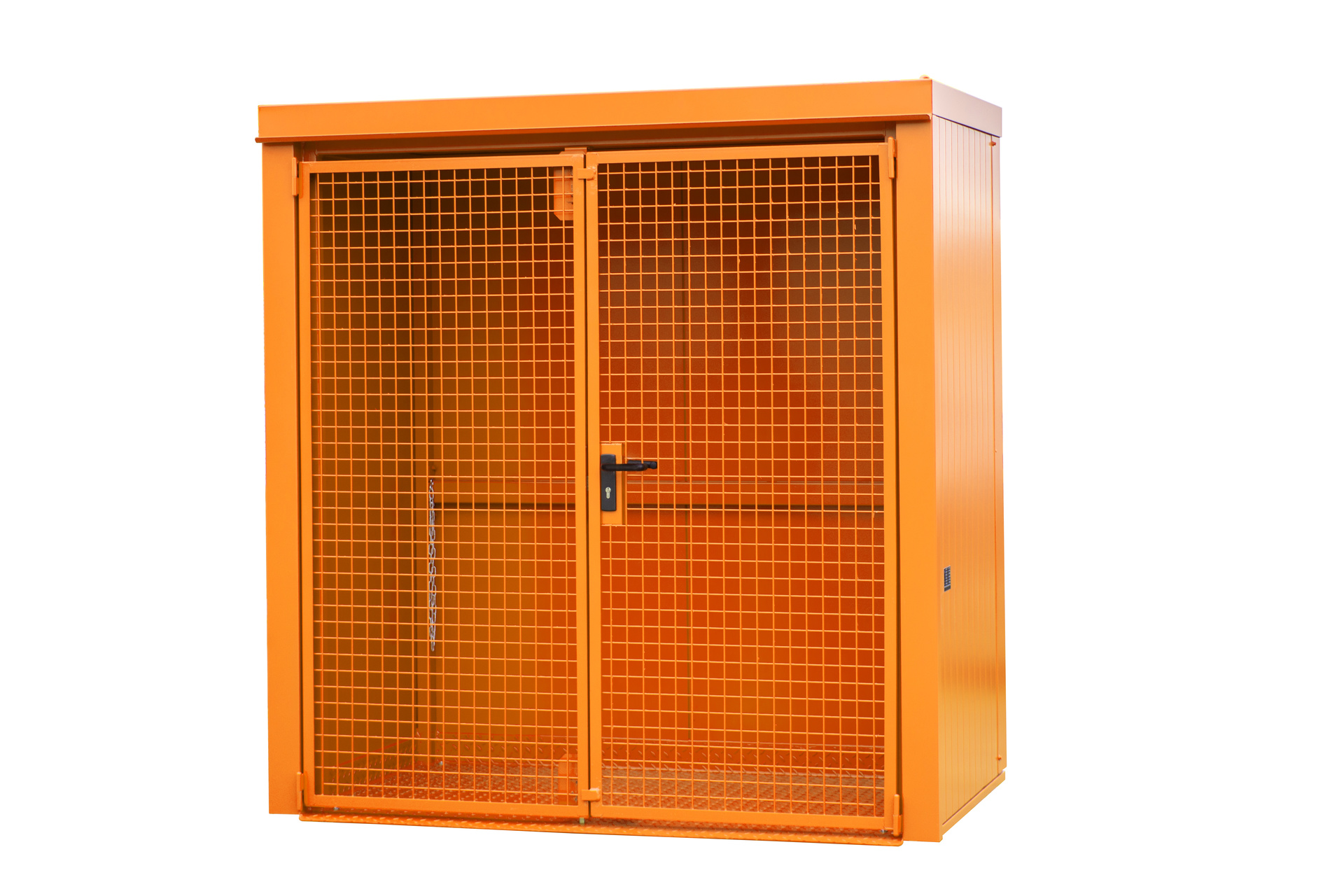 1 - Gasflaschen-Lagerung Gasflaschen-Container GFC-B M1, für 30 Gasflaschen, lackiert, RAL 2000 Gelborange