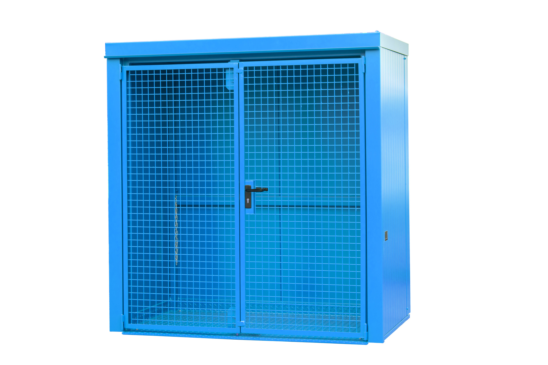 1 - Gasflaschen-Lagerung Gasflaschen-Container GFC-B M1, für 30 Gasflaschen, lackiert, RAL 5012 Lichtblau