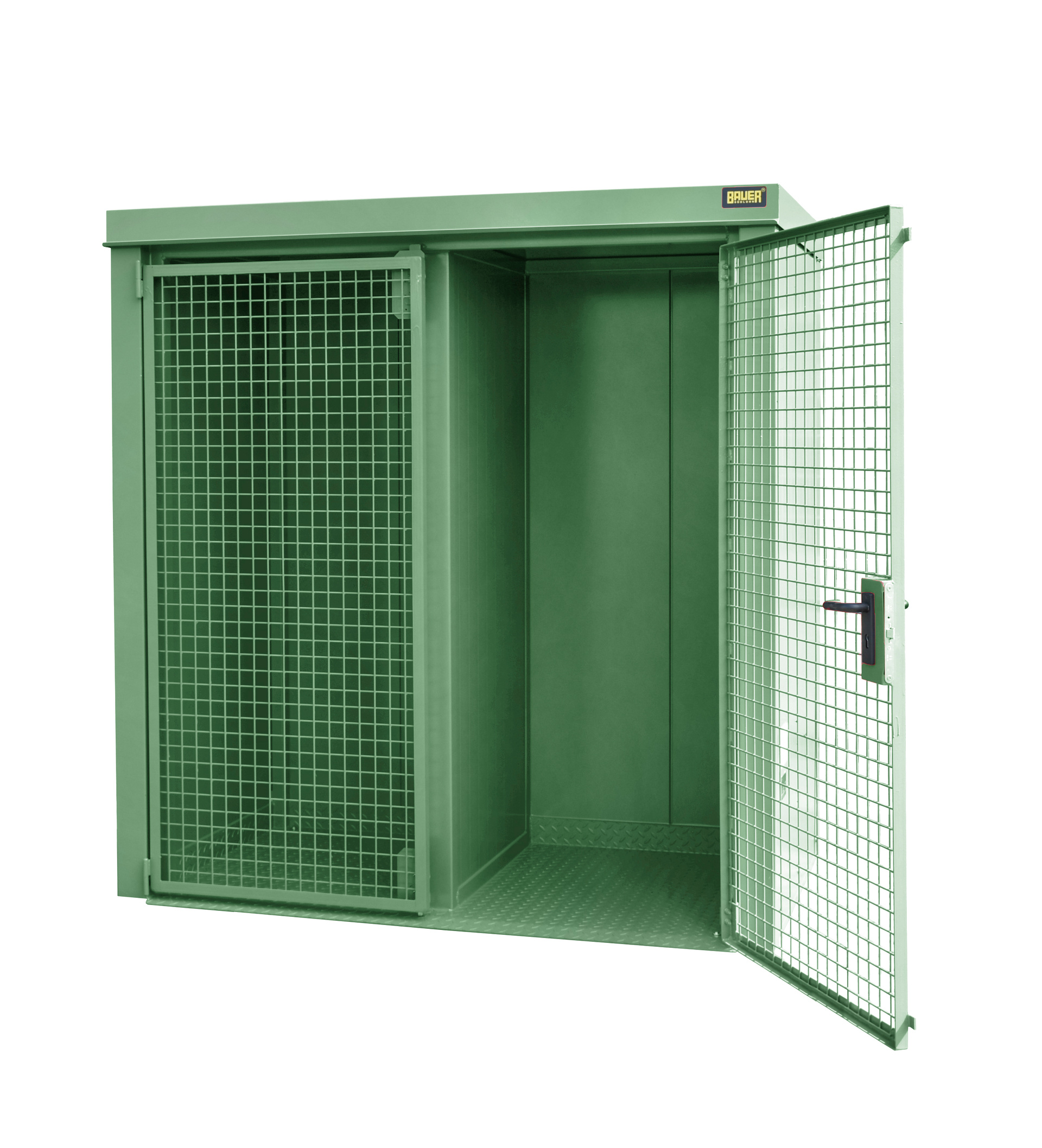 1 - Gasflaschen-Lagerung  Gasflaschen-Container GFC-B/W M1, für 26 Gasflaschen, lackiert, RAL 6011 Resedagrün