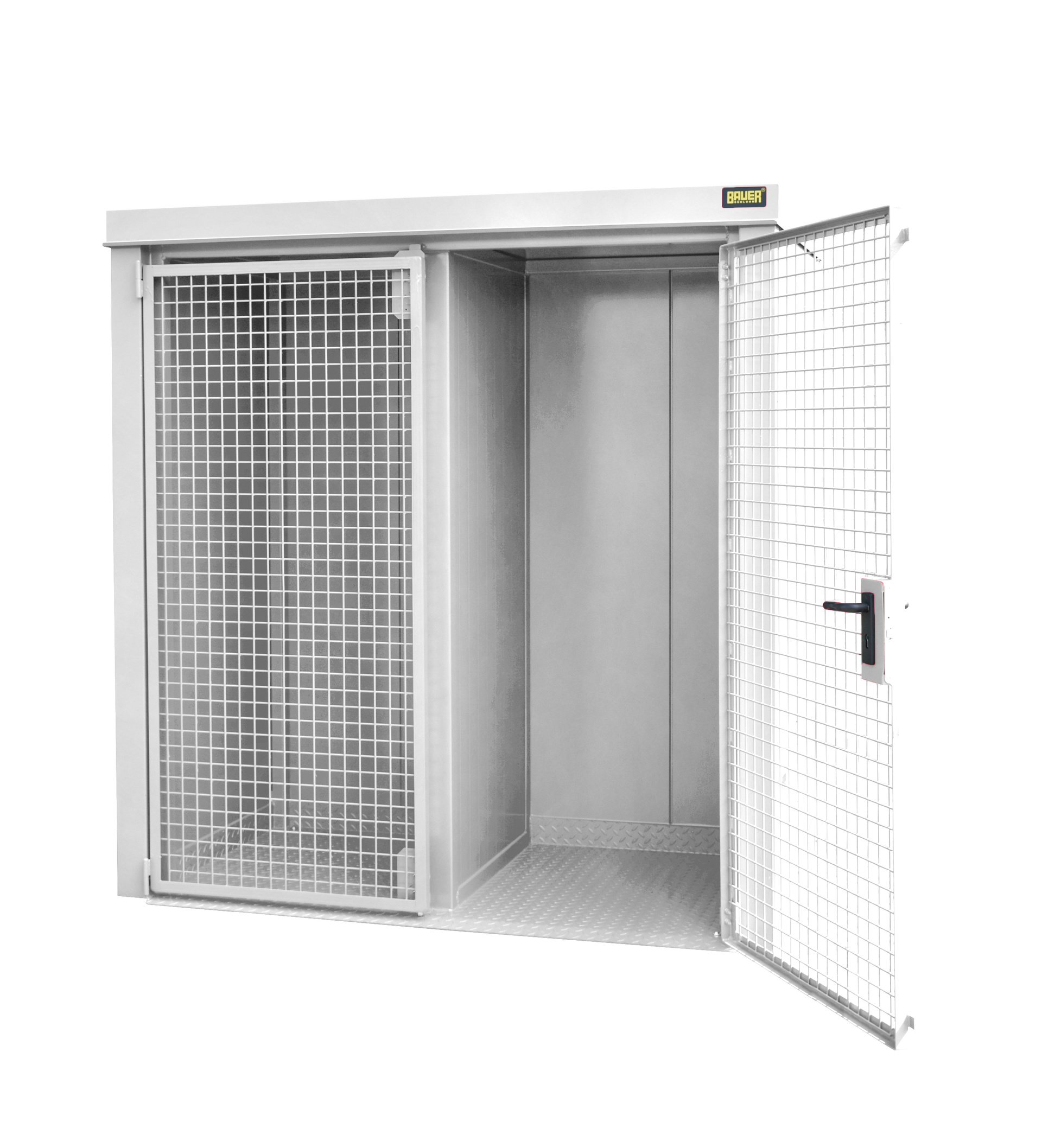 1 - Gasflaschen-Lagerung  Gasflaschen-Container GFC-B/W M1, für 26 Gasflaschen, lackiert, RAL 9002 Grauweiß