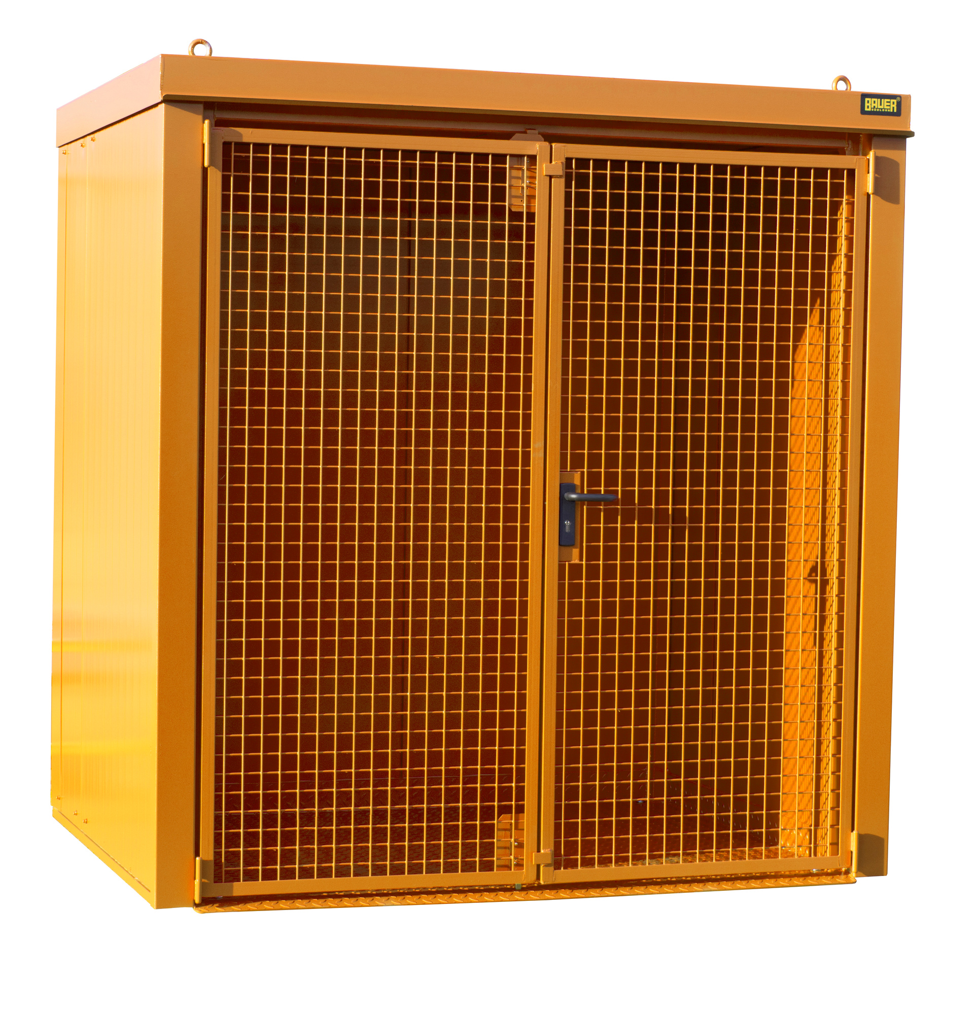 1 - Gasflaschen-Lagerung Gasflaschen-Container GFC-B M2, für 40 Gasflaschen, lackiert, RAL 2000 Gelborange
