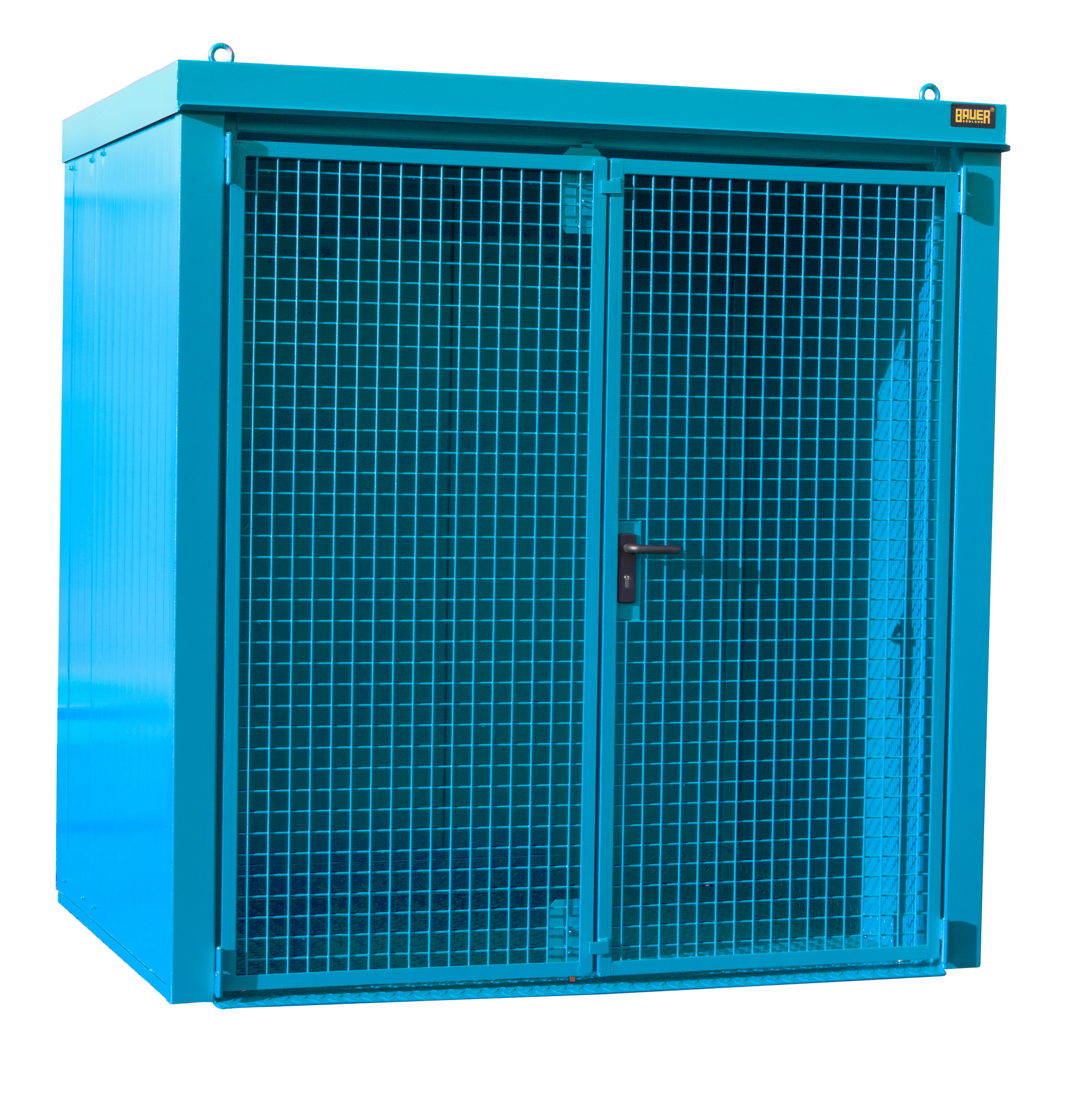 1 - Gasflaschen-Lagerung  Gasflaschen-Container GFC-B M2, für 40 Gasflaschen, lackiert, RAL 5012 Lichtblau