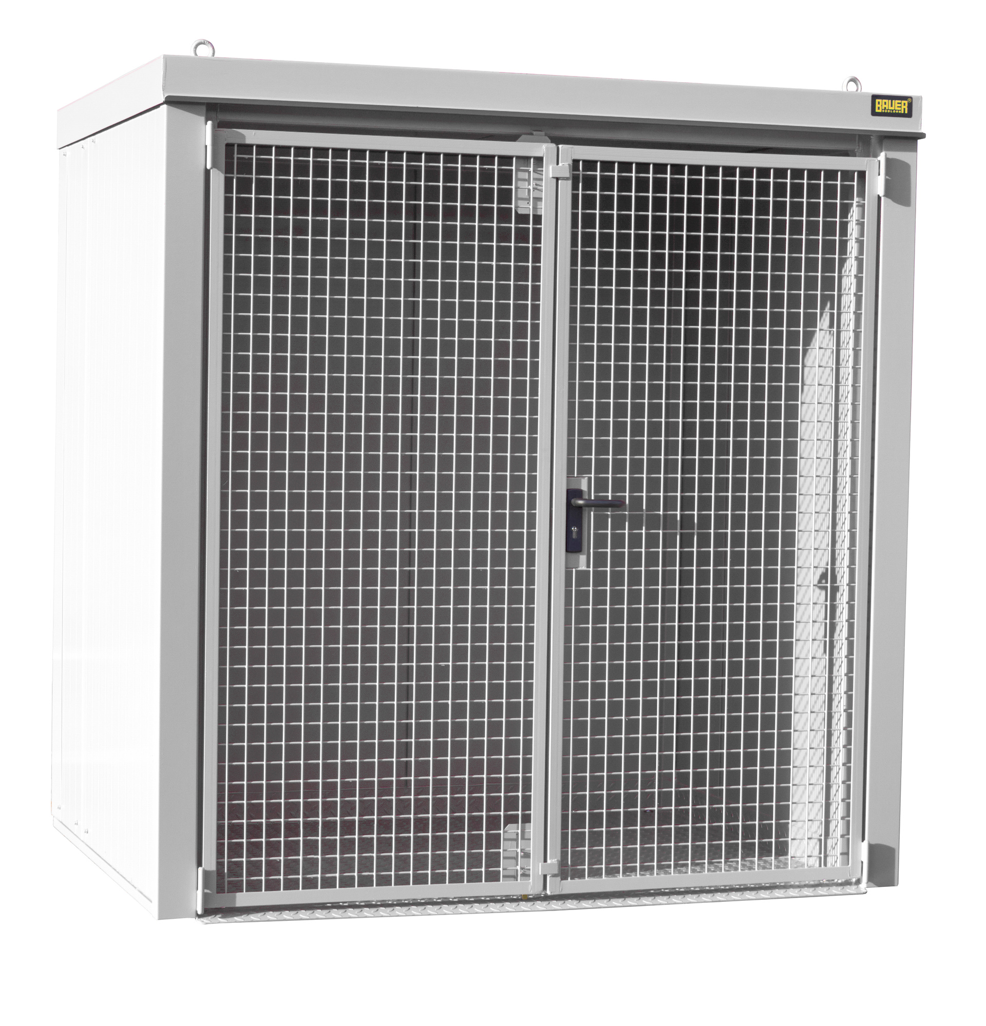 1 - Gasflaschen-Lagerung  Gasflaschen-Container GFC-B M2, für 40 Gasflaschen, lackiert, RAL 9002 Grauweiß