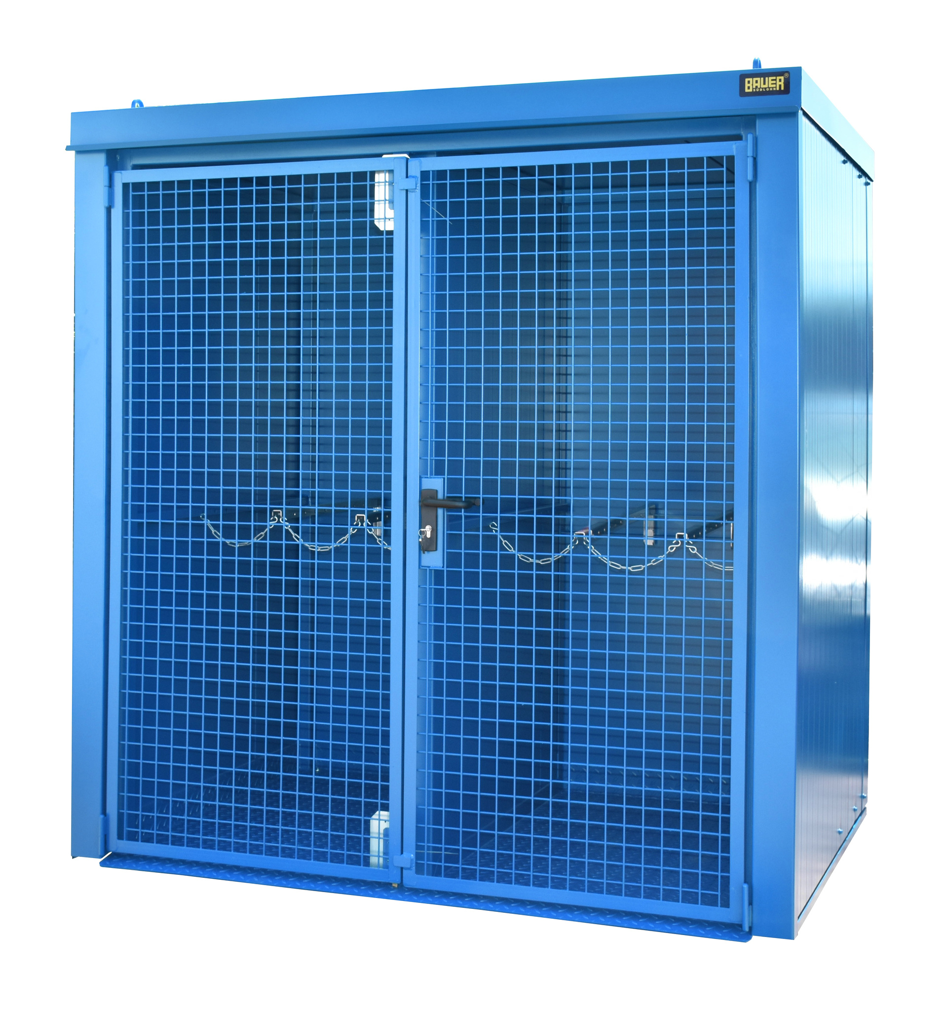 1 - Gasflaschen-Lagerung  Gasflaschen-Container GFC-B/W M2, für 35 Gasflaschen, lackiert, RAL 5012 Lichtblau
