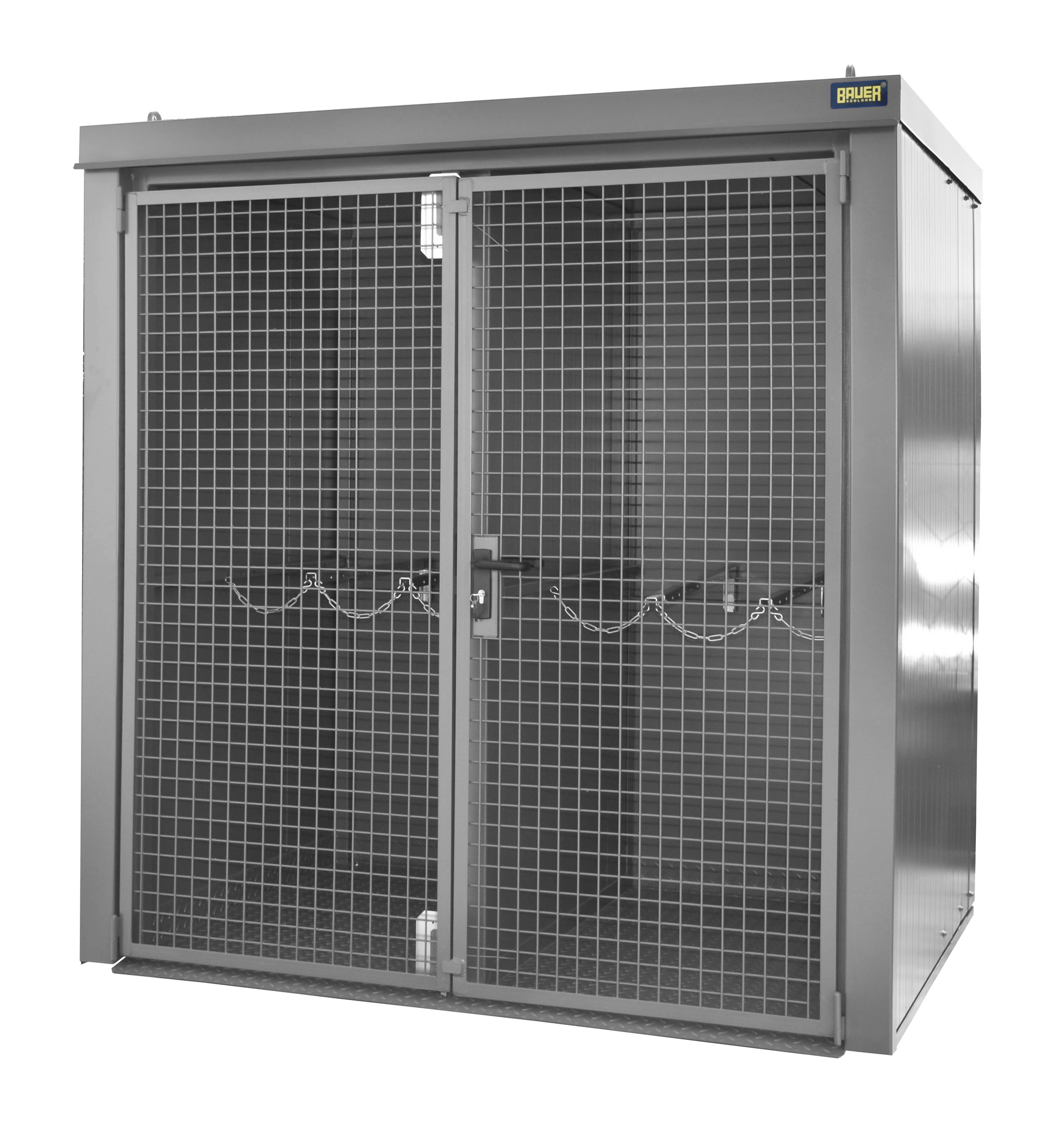1 - Gasflaschen-Lagerung Gasflaschen-Container GFC-B/W M2, für 35 Gasflaschen, lackiert, RAL 7005 Mausgrau