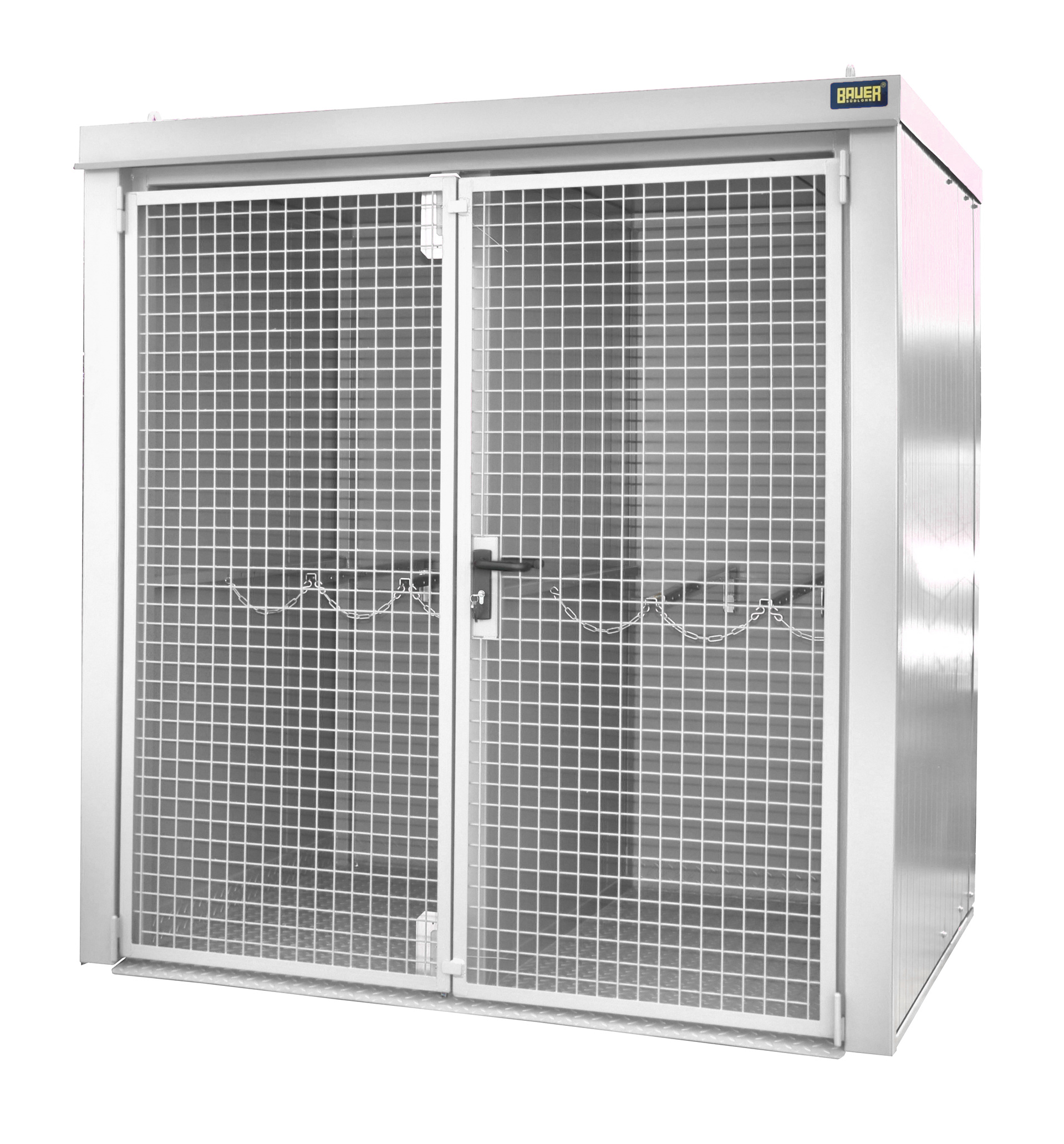 1 - Gasflaschen-Lagerung  Gasflaschen-Container GFC-B/W M2, für 35 Gasflaschen, lackiert, RAL 9002 Grauweiß