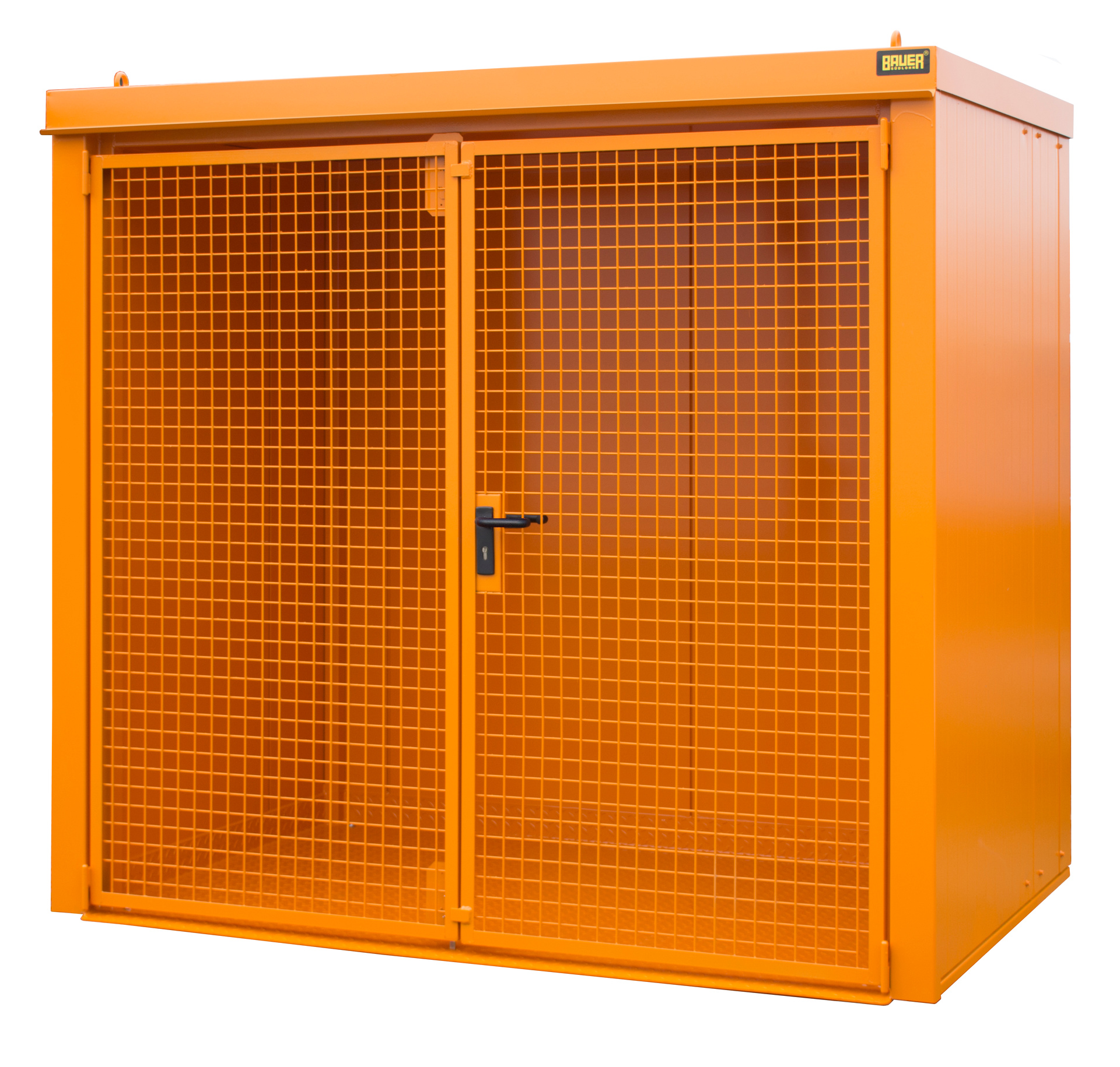 Gasflaschen-Lagerung  Gasflaschen-Container GFC-B M3, für 46 Gasflaschen, lackiert, RAL 2000 Gelborange