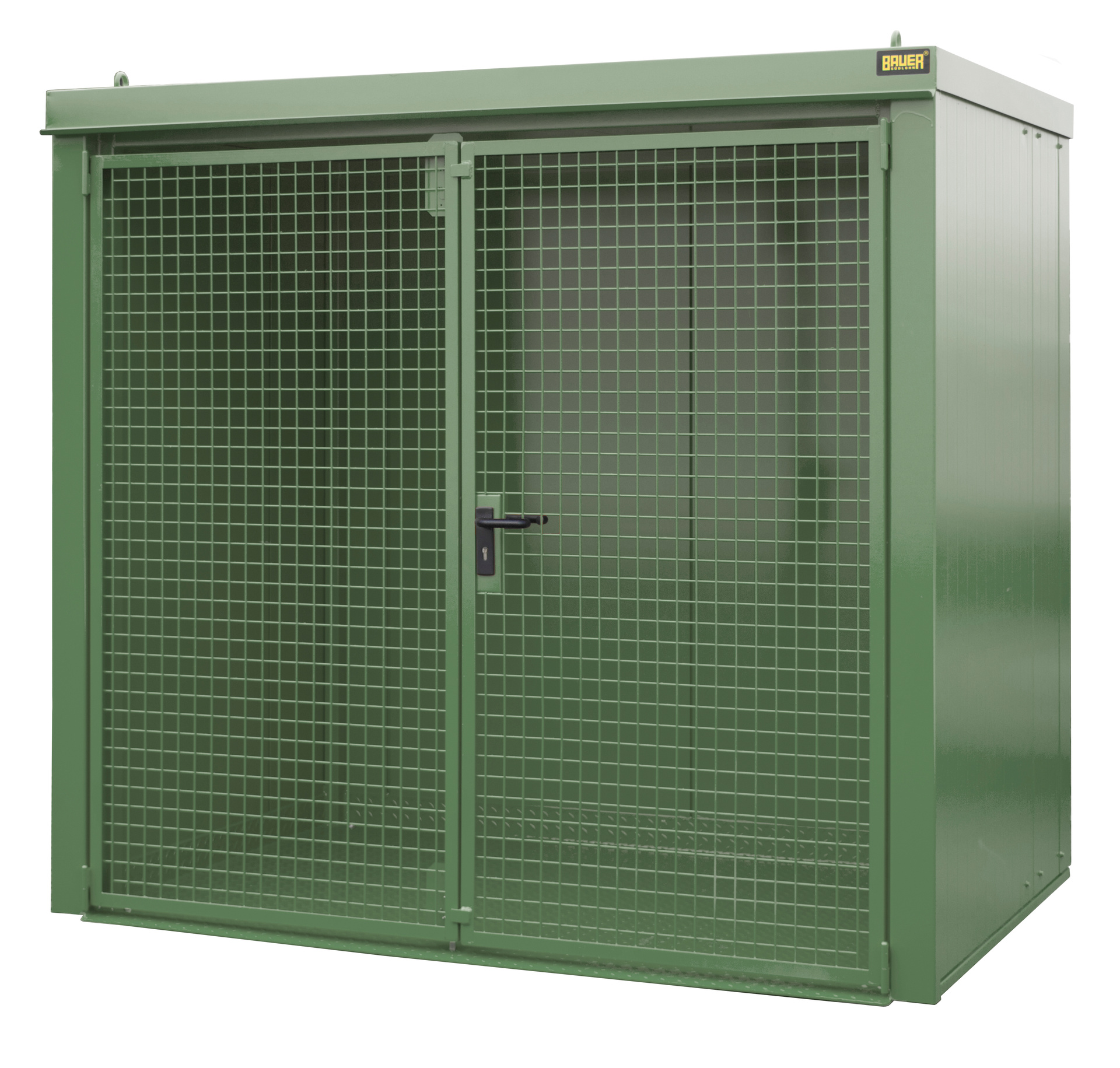 1 - Gasflaschen-Lagerung  Gasflaschen-Container GFC-B M3, für 46 Gasflaschen, lackiert, RAL 6011 Resedagrün