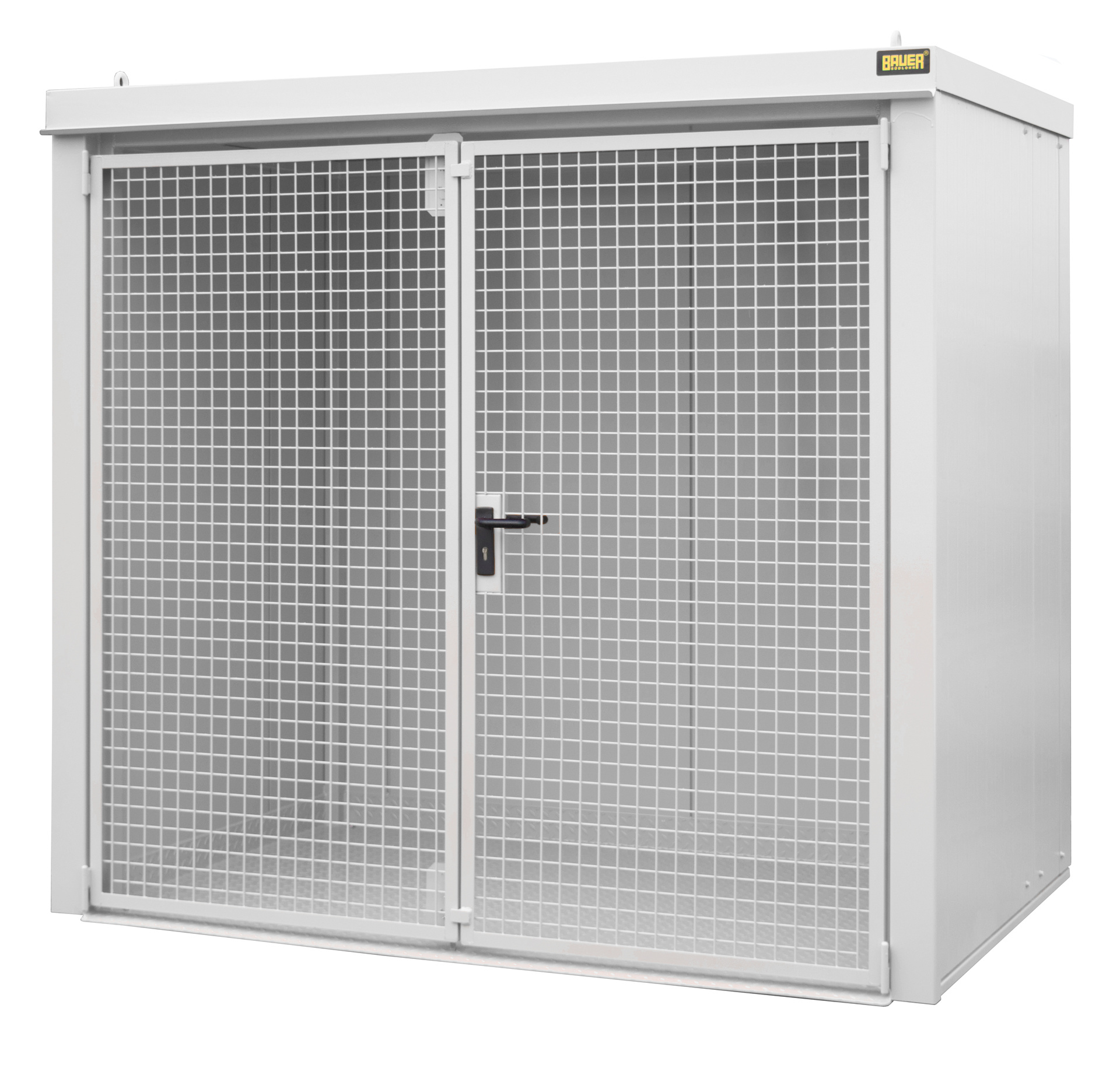 1 - Gasflaschen-Lagerung  Gasflaschen-Container GFC-B M3, für 46 Gasflaschen, lackiert, RAL 9002 Grauweiß