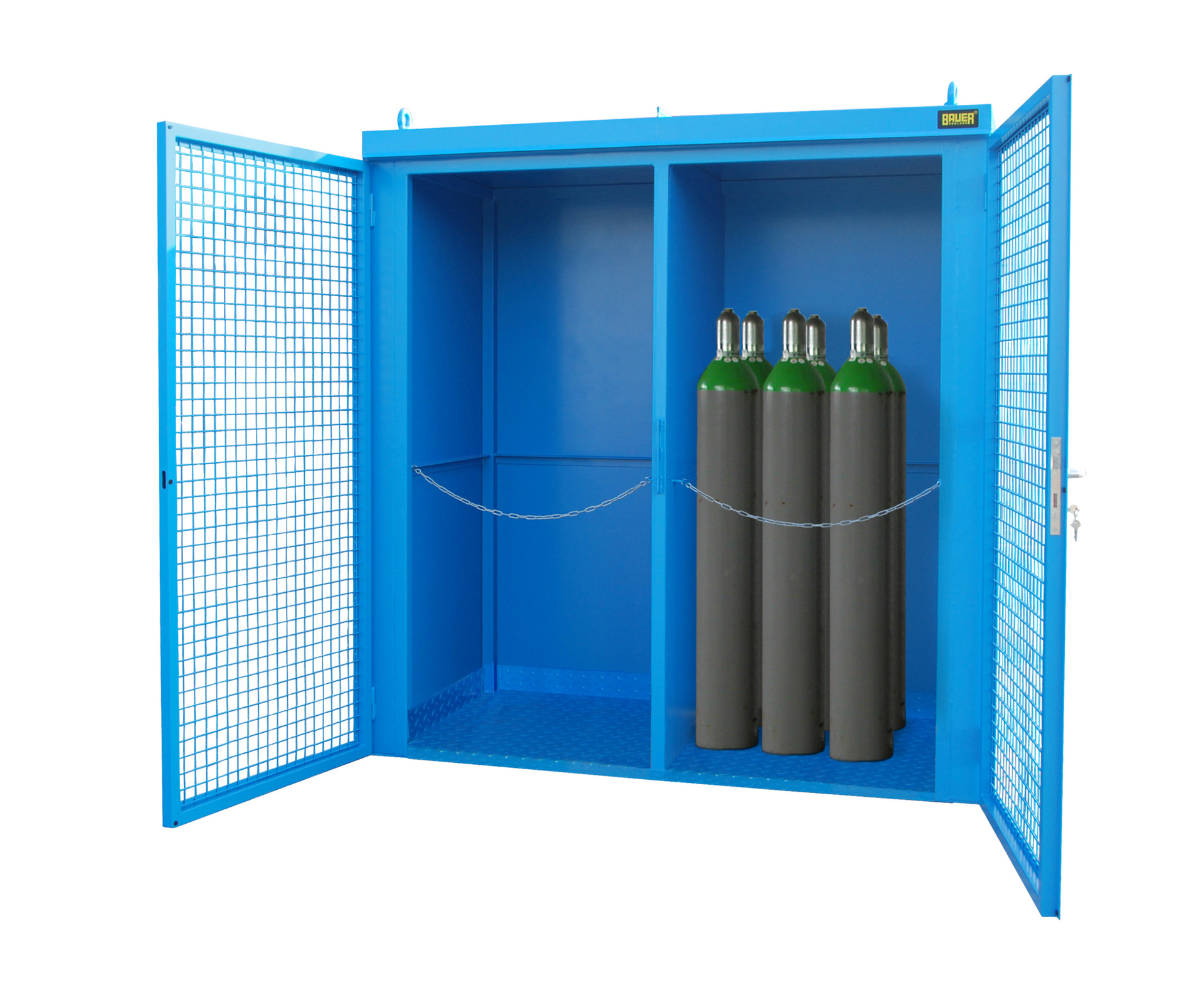 1 - Gasflaschen-Lagerung Gasflaschen-Container GFC-B/W M3, für 42 Gasflaschen, lackiert, RAL 5012 Lichtblau