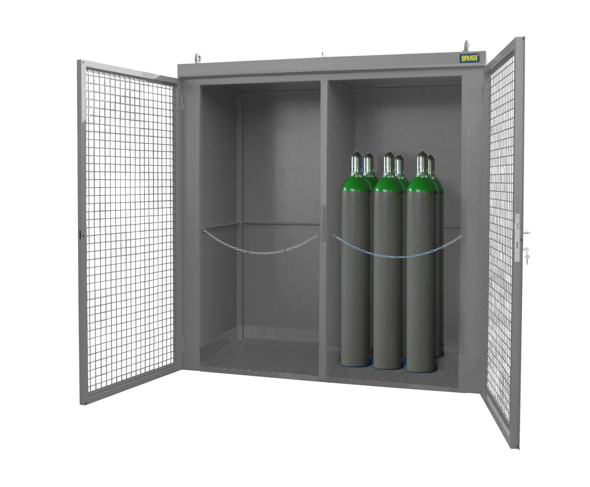 1 - Gasflaschen-Lagerung  Gasflaschen-Container GFC-B/W M3, für 42 Gasflaschen, lackiert, RAL 7005 Mausgrau
