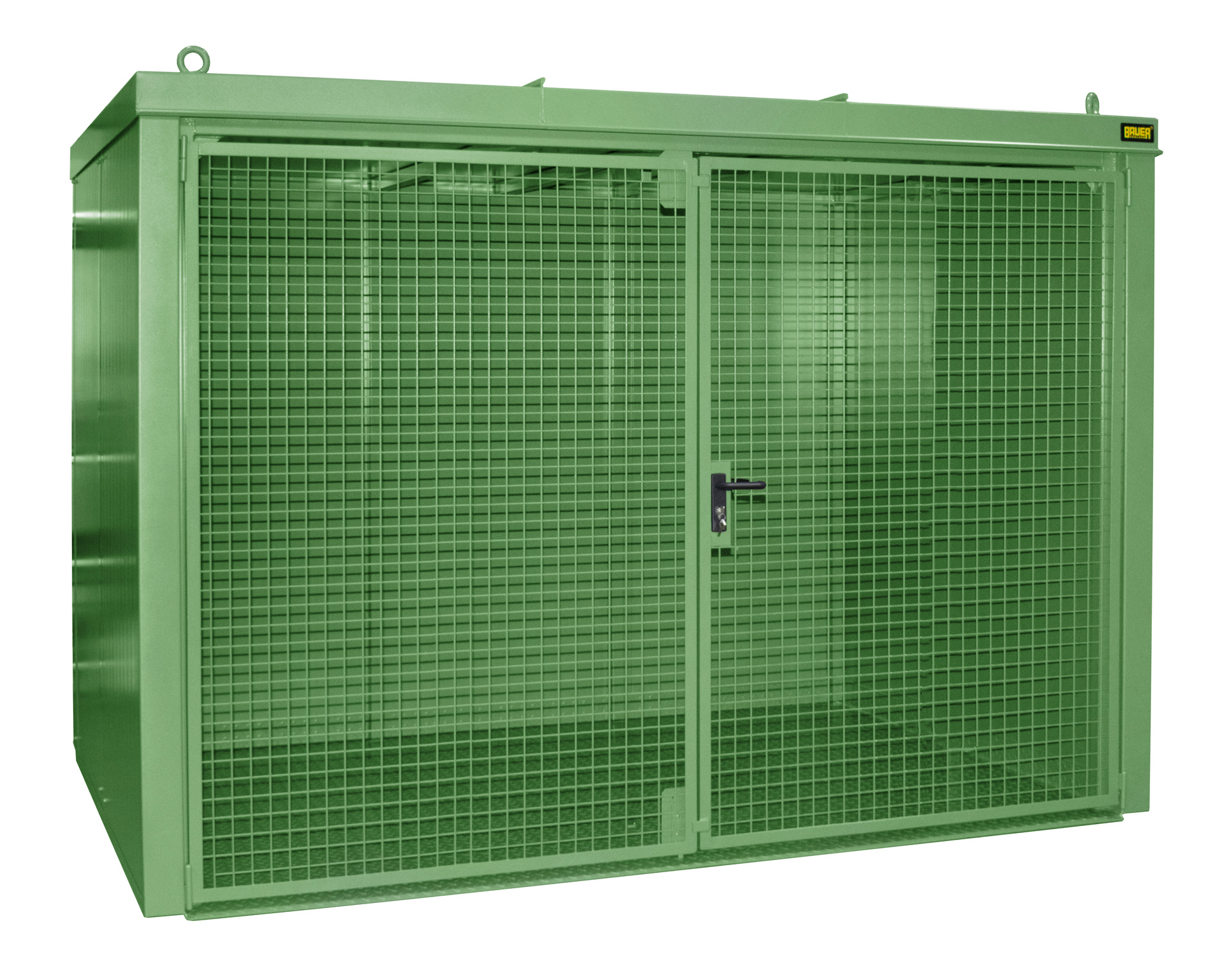 1 - Gasflaschen-Lagerung  Gasflaschen-Container GFC-B M4, für 60 Gasflaschen, lackiert, RAL 6011 Resedagrün