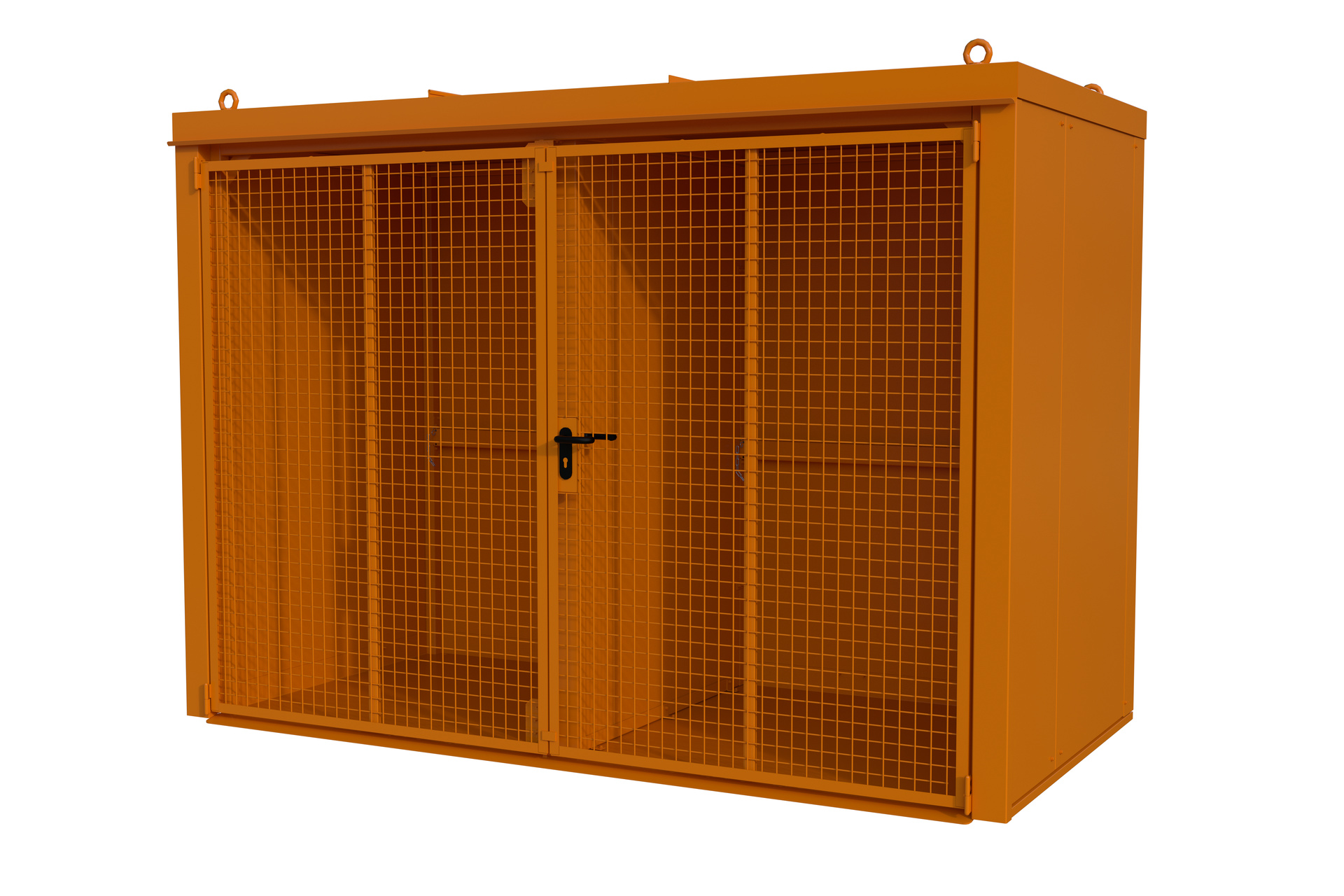 1 - Gasflaschen-Lagerung Gasflaschen-Container GFC-B/W M4, für 60 Gasflaschen, lackiert, RAL 2000 Gelborange