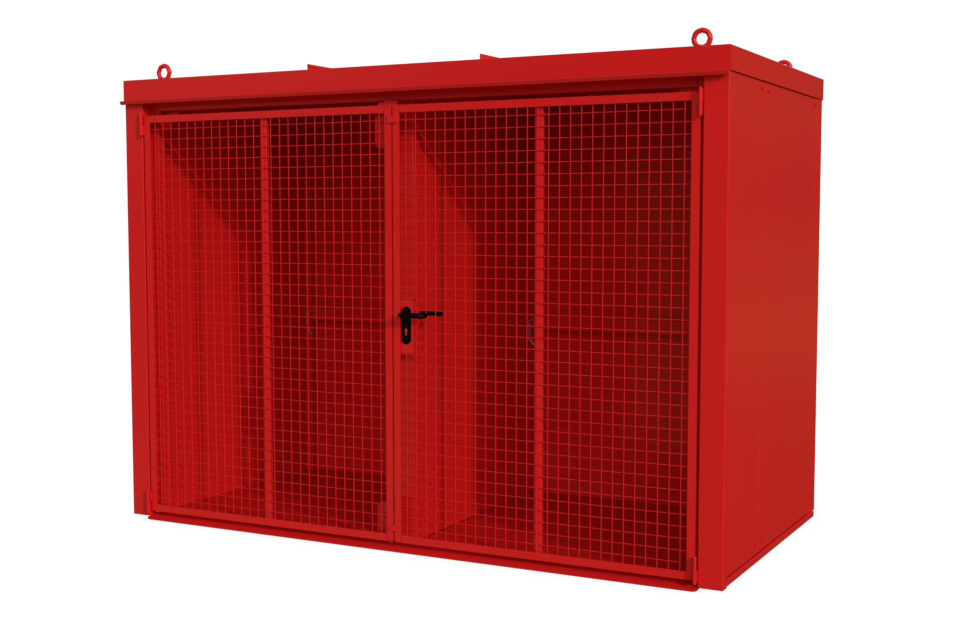 1 - Gasflaschen-Lagerung Gasflaschen-Container GFC-B/W M4, für 60 Gasflaschen, lackiert, RAL 3000 Feuerrot